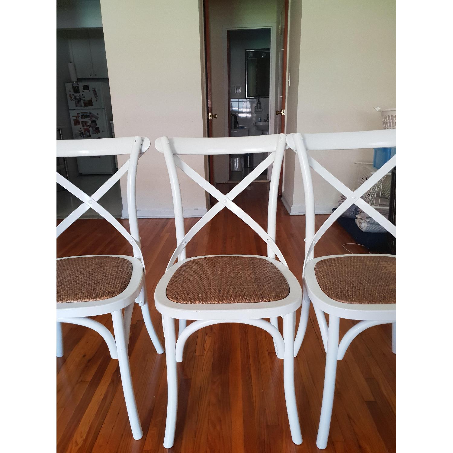 White Cross Back Dining Chairs - image-7
