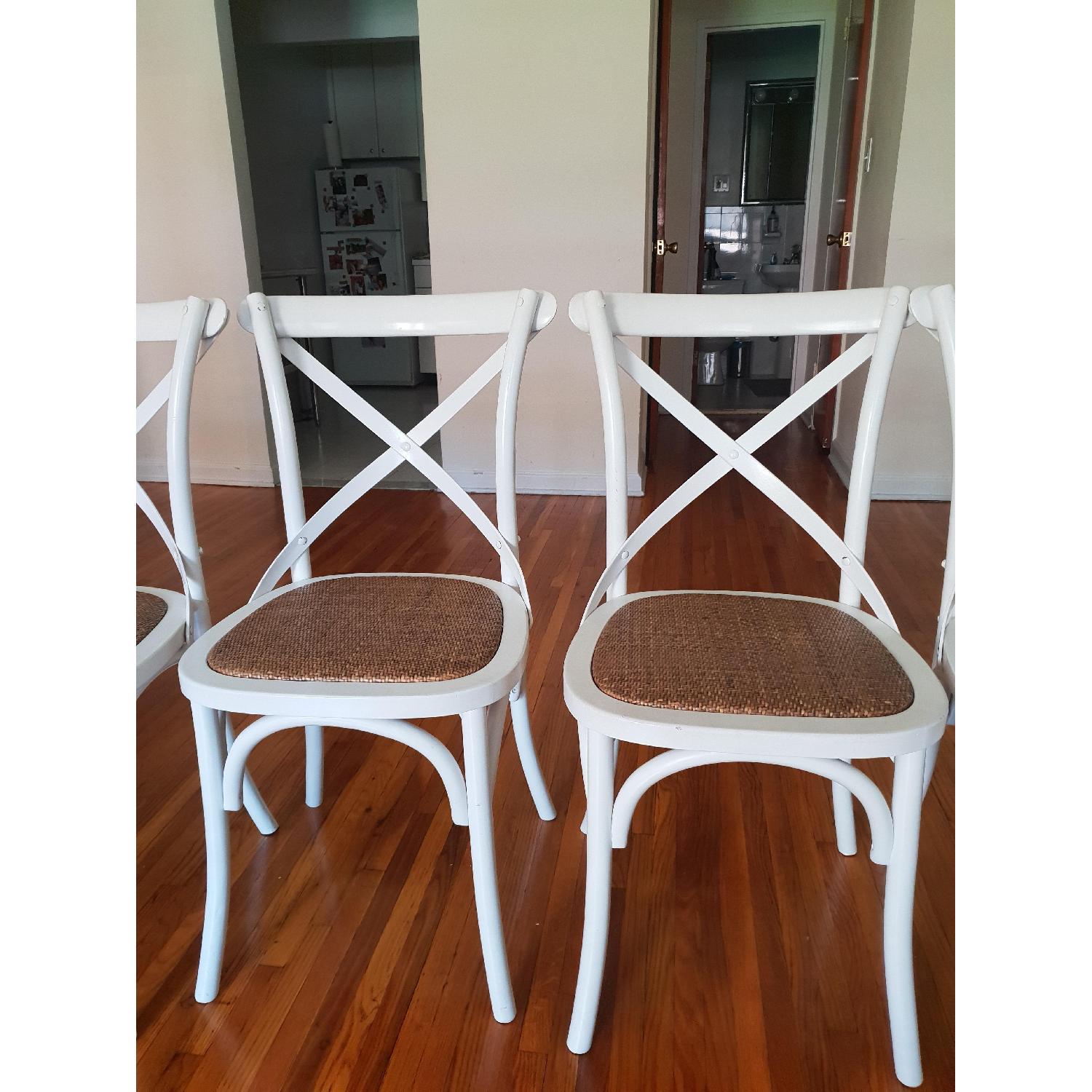 White Cross Back Dining Chairs AptDeco