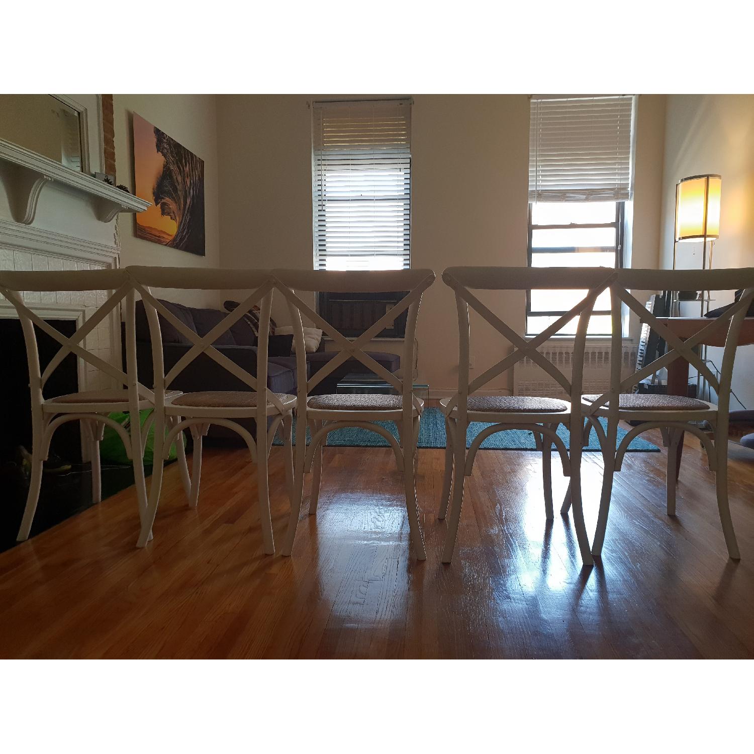 White Cross Back Dining Chairs AptDeco
