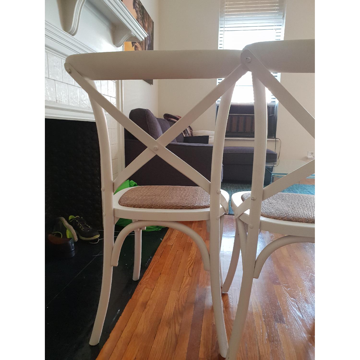 White Cross Back Dining Chairs - image-16