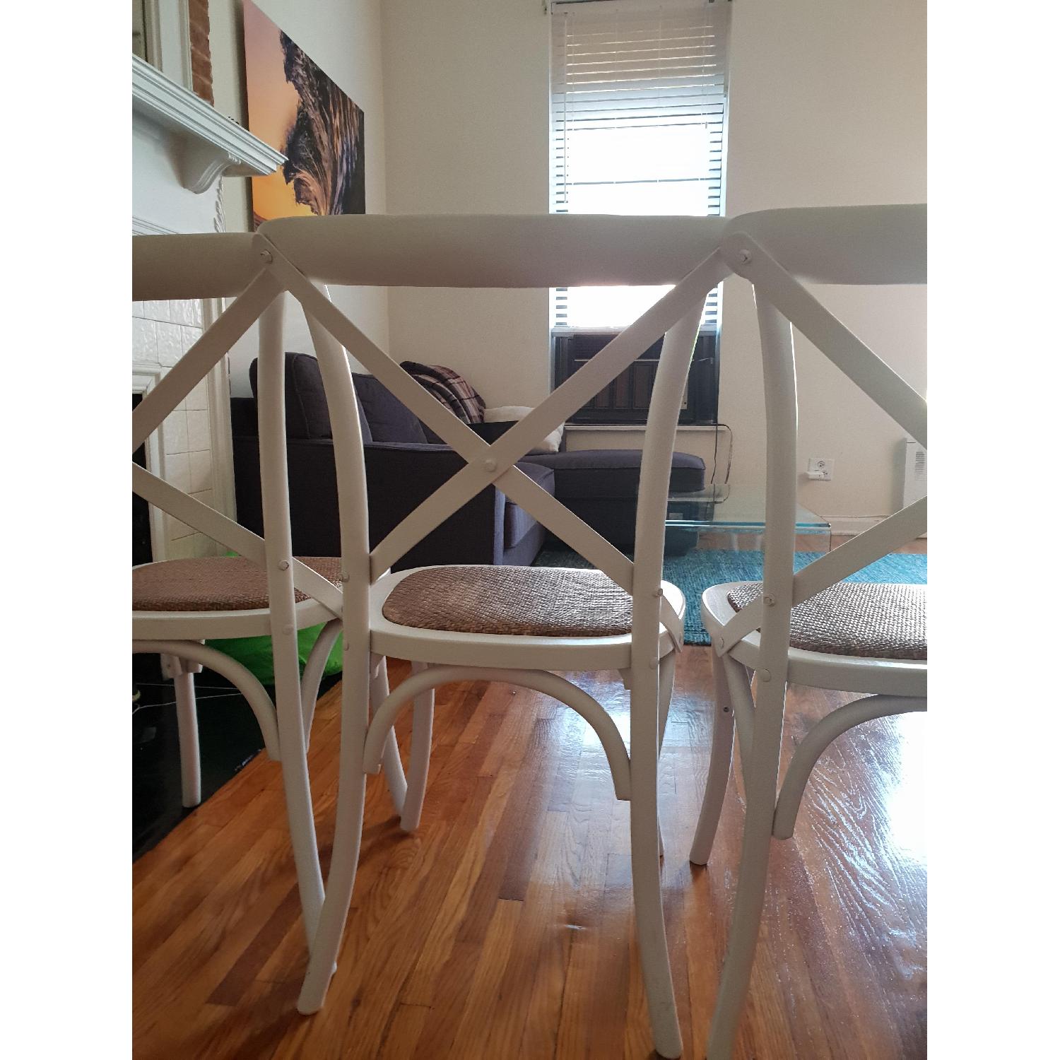 White Cross Back Dining Chairs - image-20