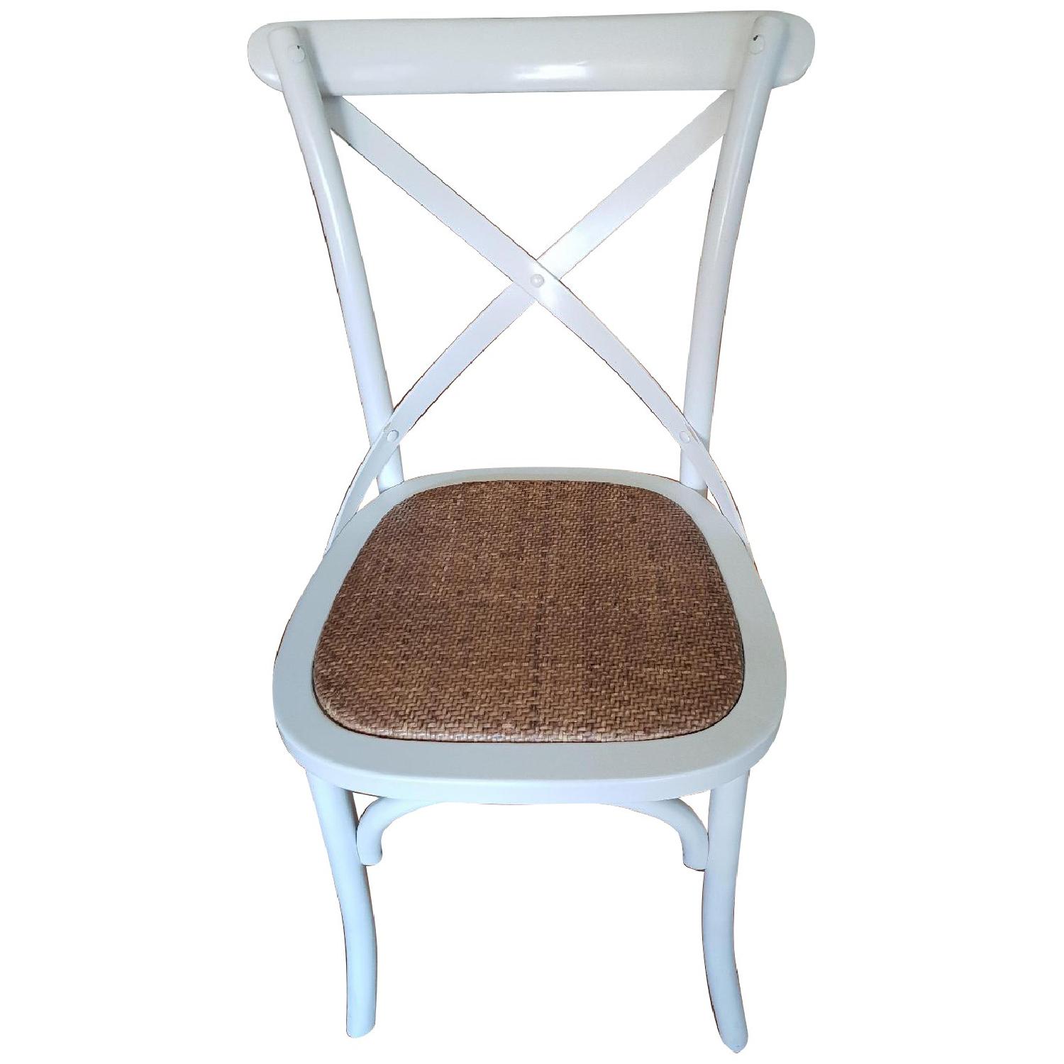 White Cross Back Dining Chairs AptDeco