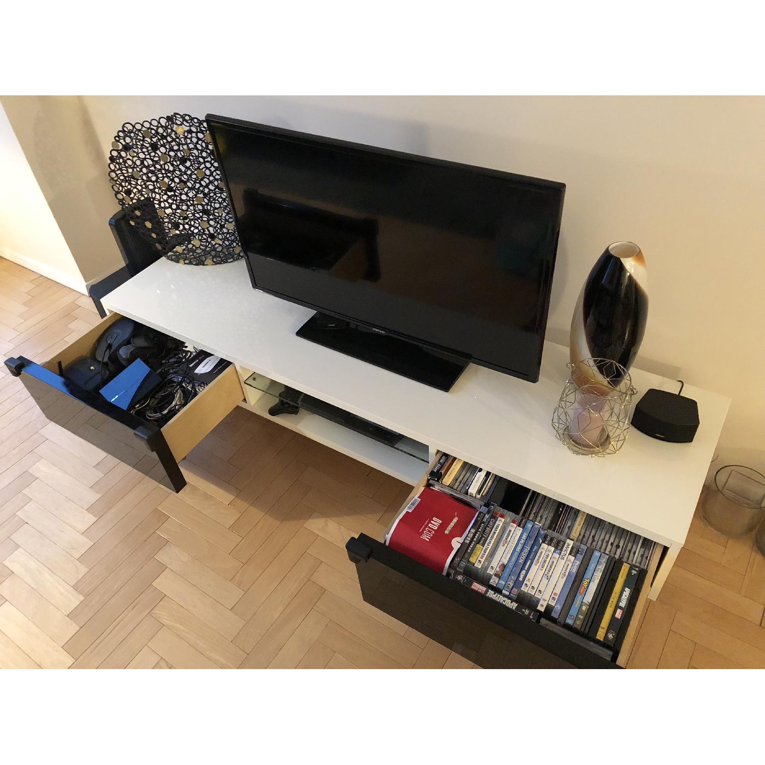 Calligaris TV Stand in White & Black Lacquer - image-4