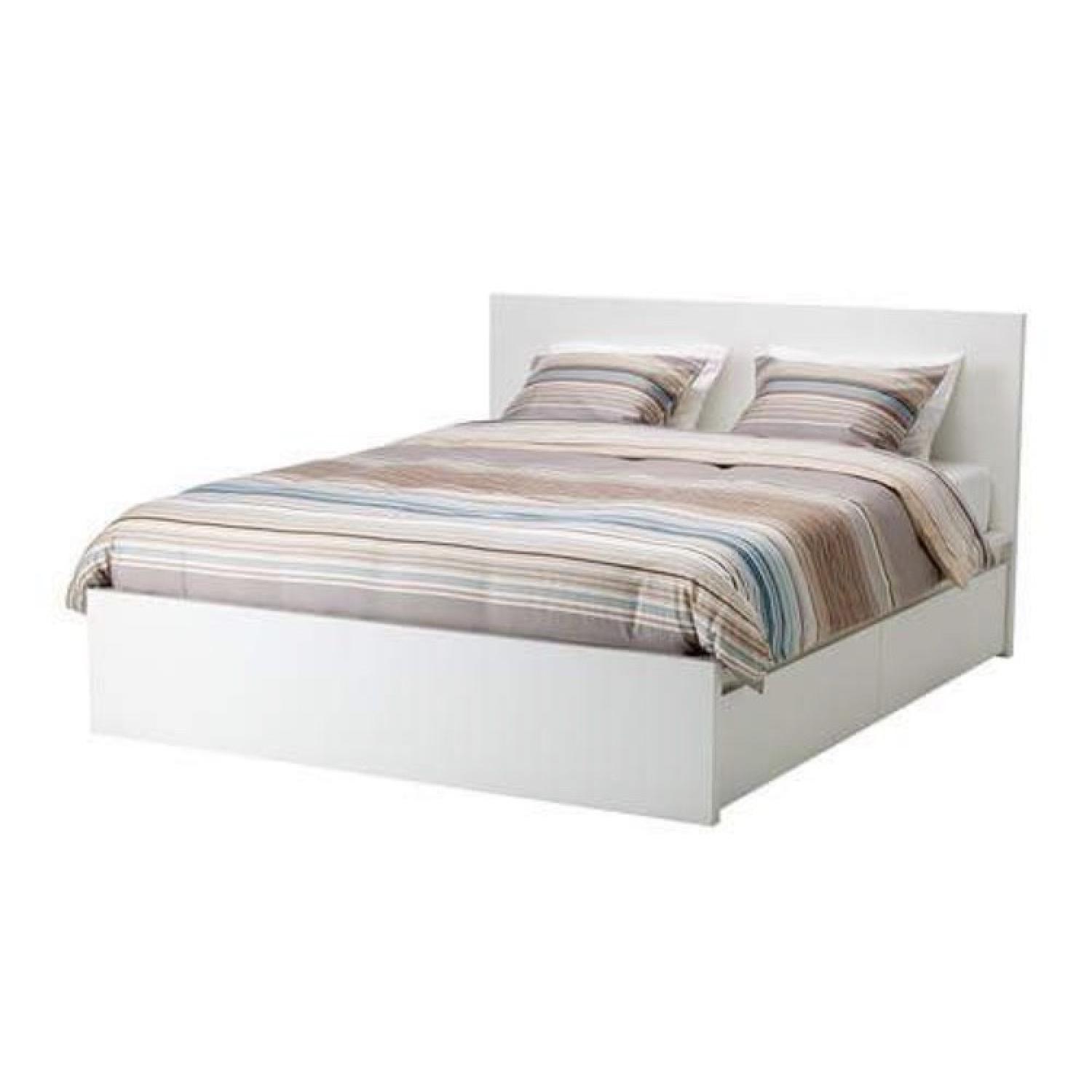 Ikea Malm High Full Size Storage Bed Frame - image-0