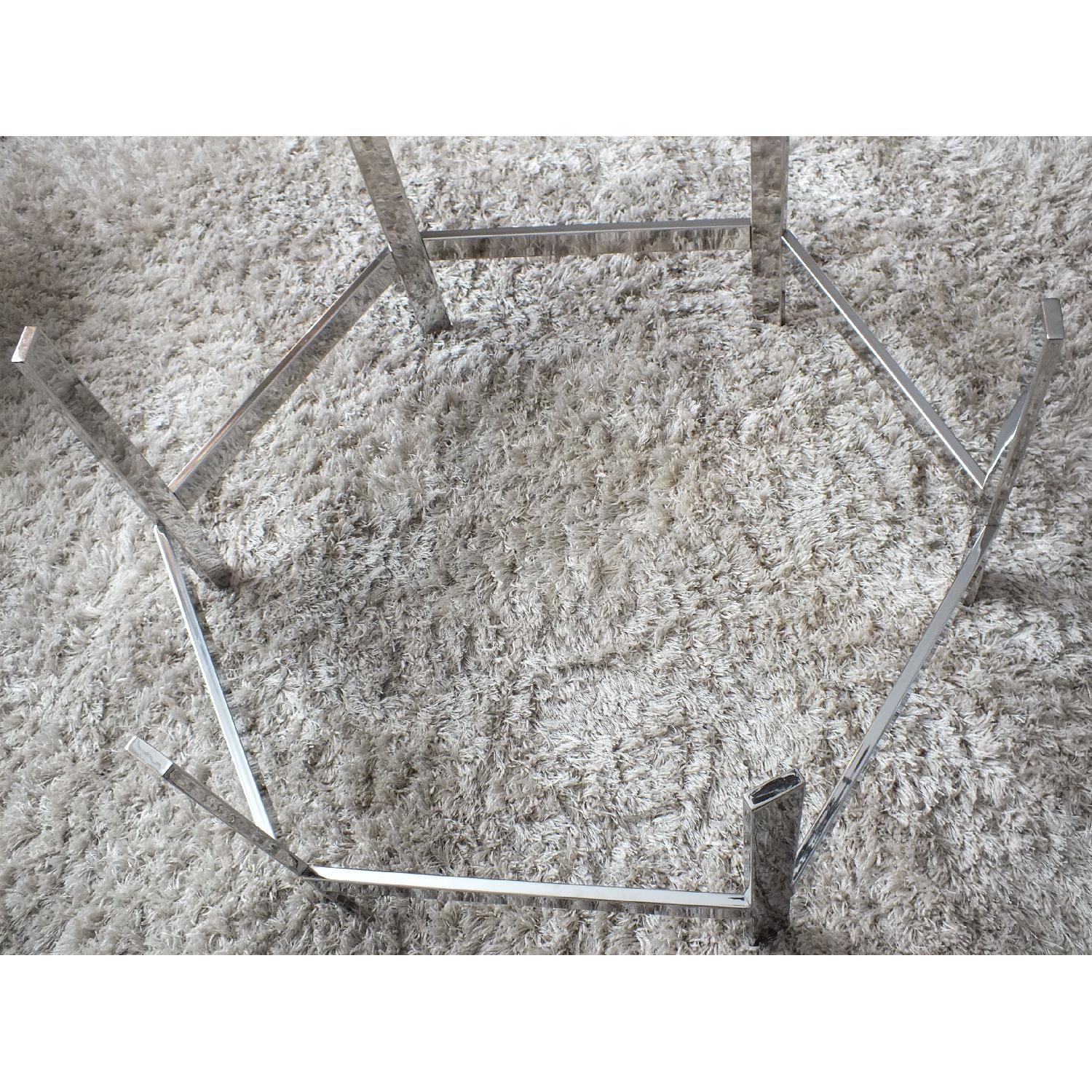 Mid-Century Modern Round Chrome Glass Coffee Table - image-7