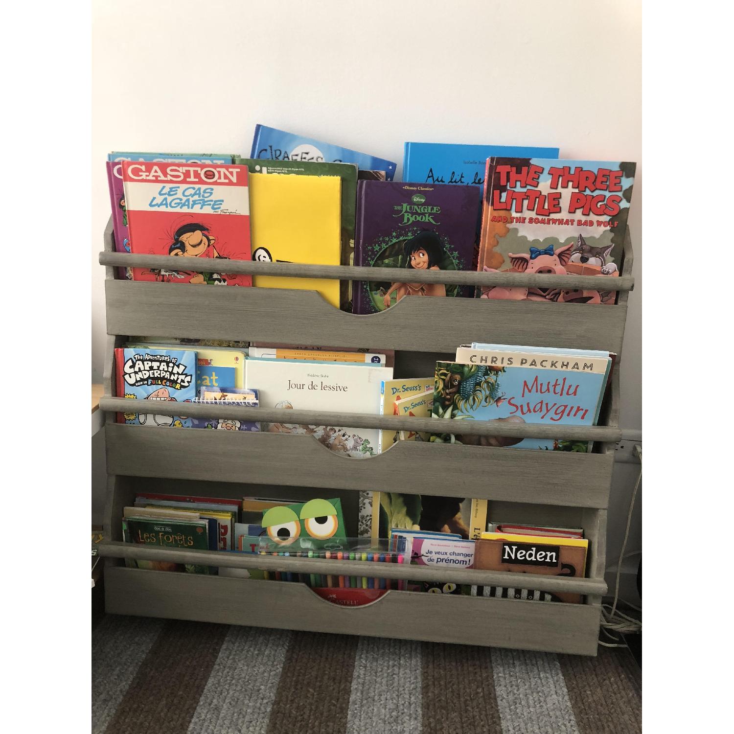 Restoration Hardware Wood Book Display Shelf AptDeco