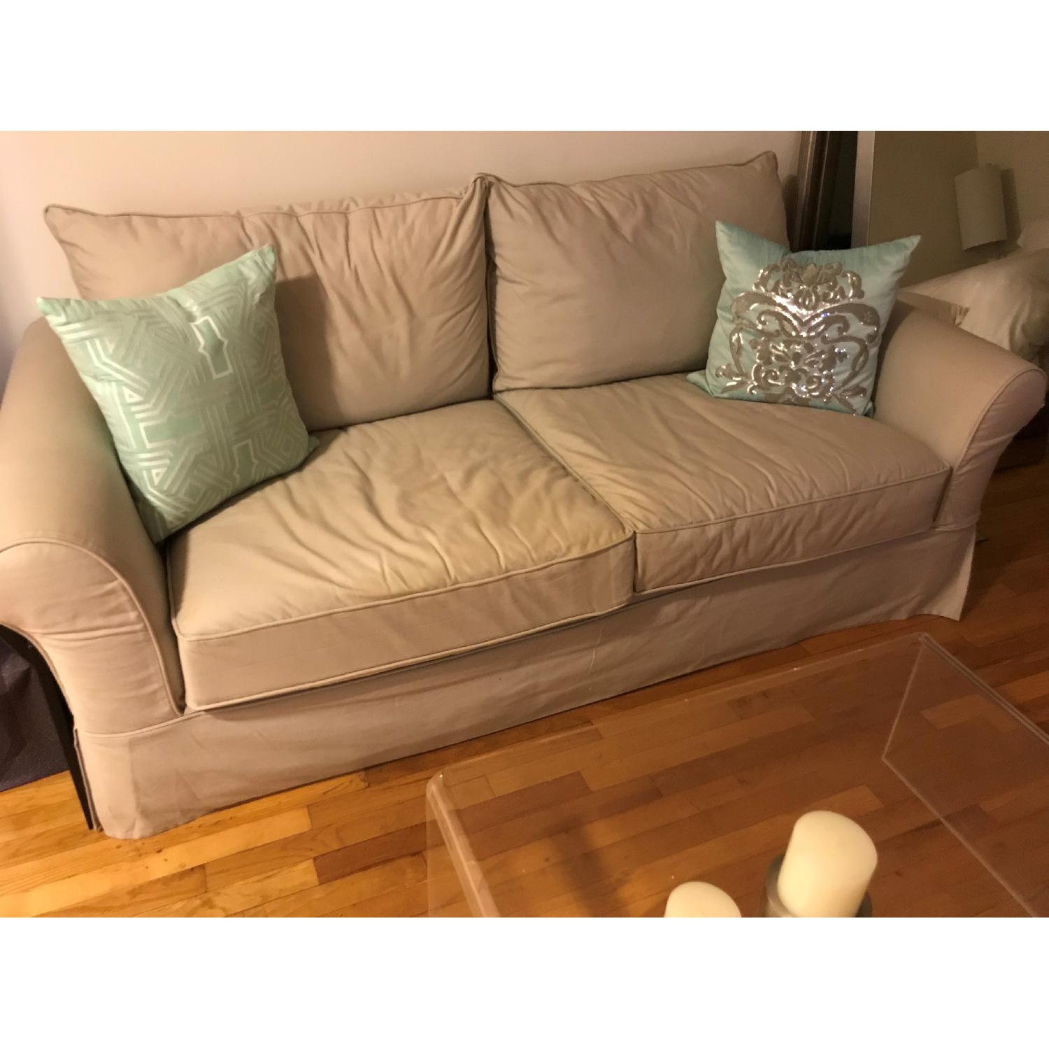 Pottery Barn Roll Arm Slipcovered Sofa - image-2