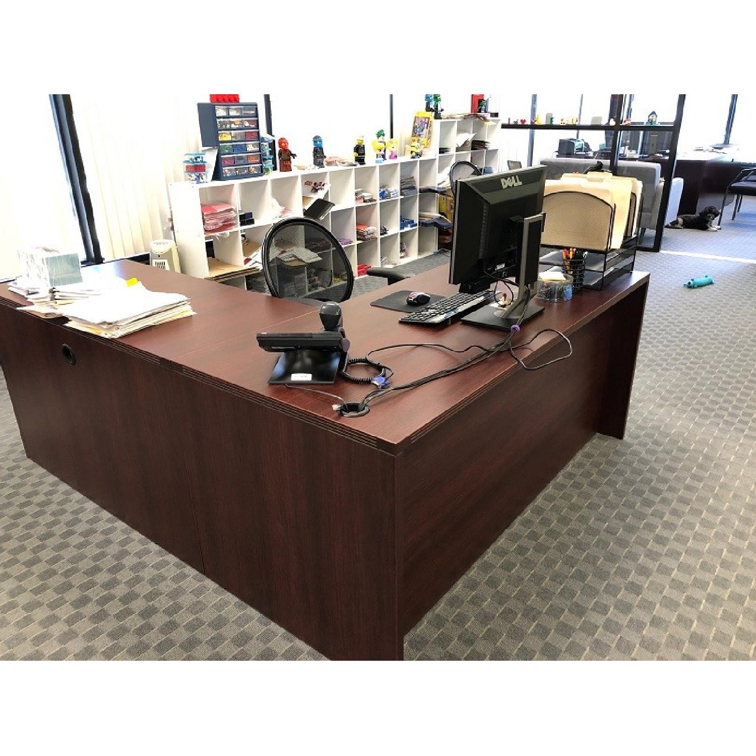 OSP Furniture Napa Mahogany Office Desk - image-1