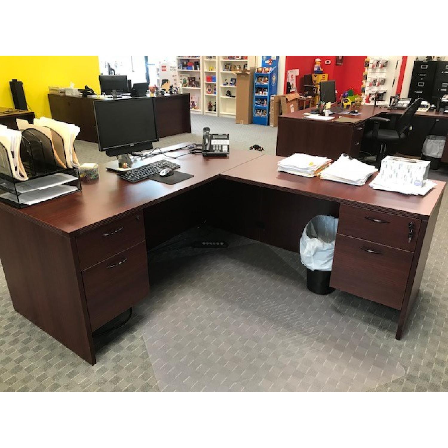 OSP Furniture Napa Mahogany Office Desk - image-2