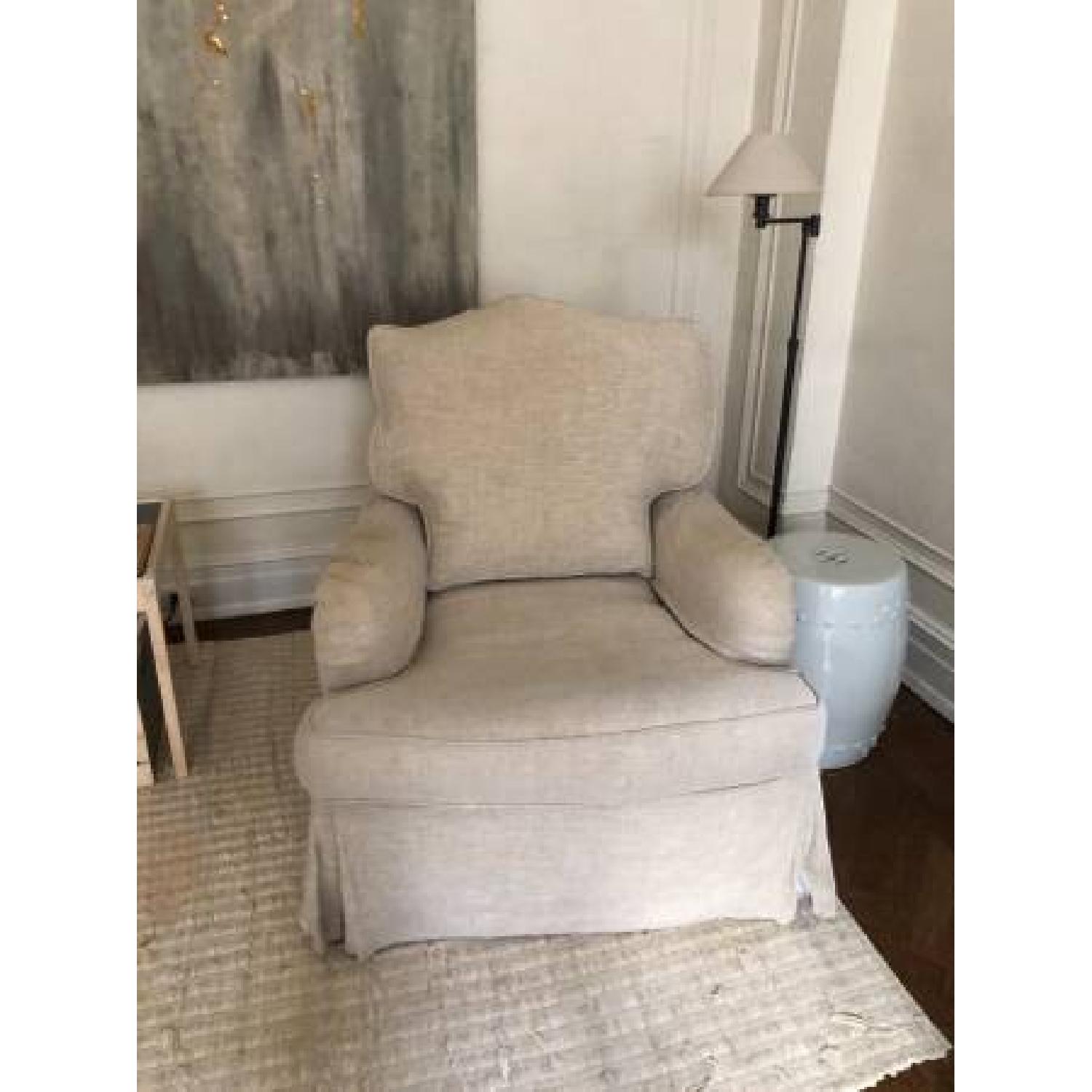 Restoration Hardware Camelback Slipcovered Swivel Glider - image-1