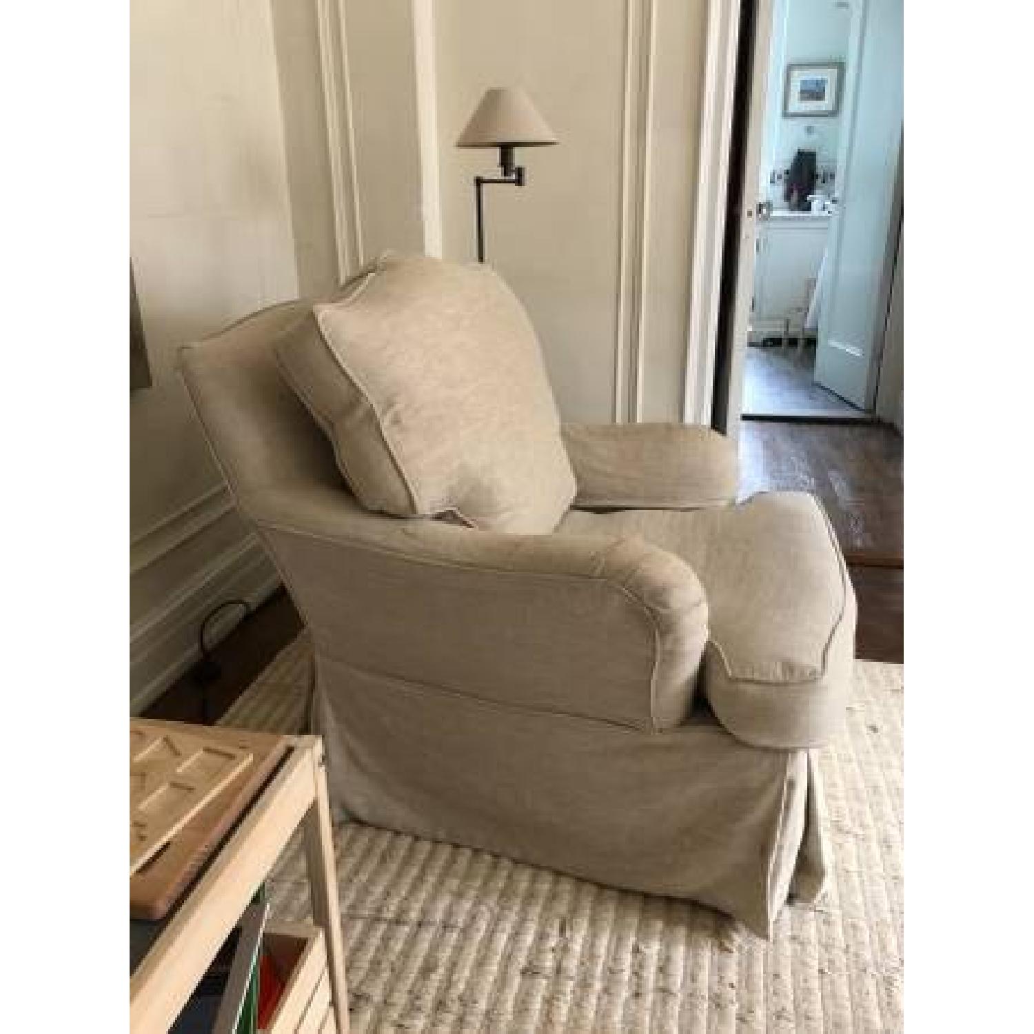 Restoration Hardware Camelback Slipcovered Swivel Glider - image-2