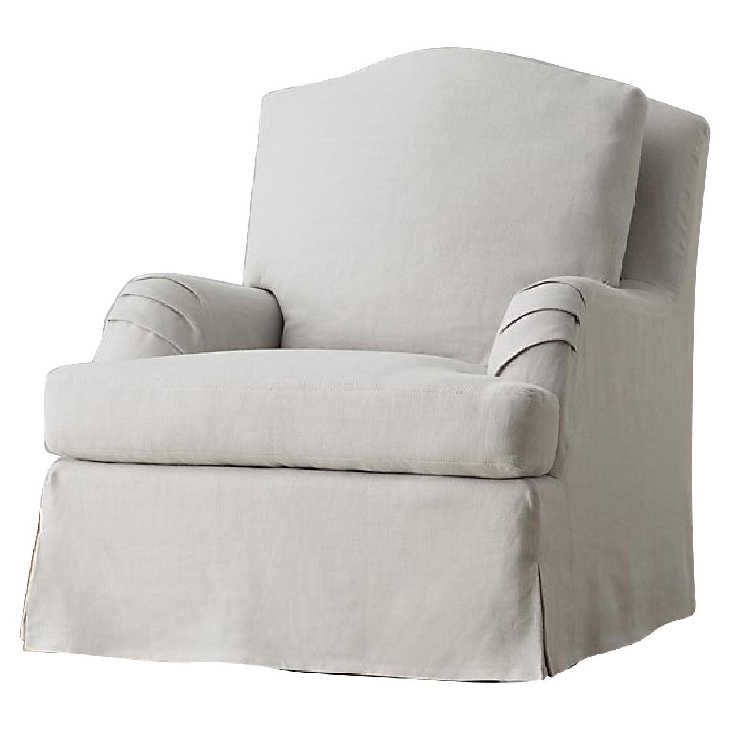Restoration Hardware Camelback Slipcovered Swivel Glider - image-0