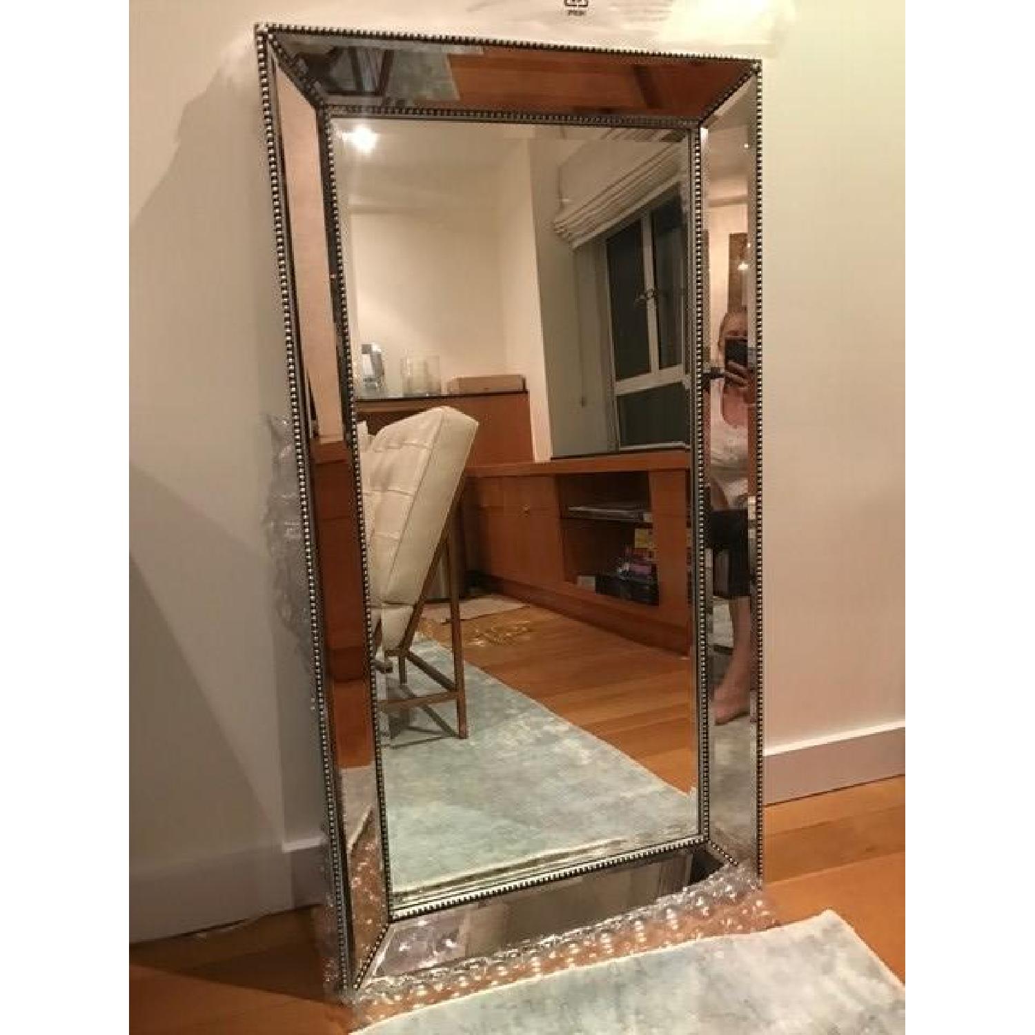 Restoration Hardware Venetian Silver Beaded Mirror - image-3