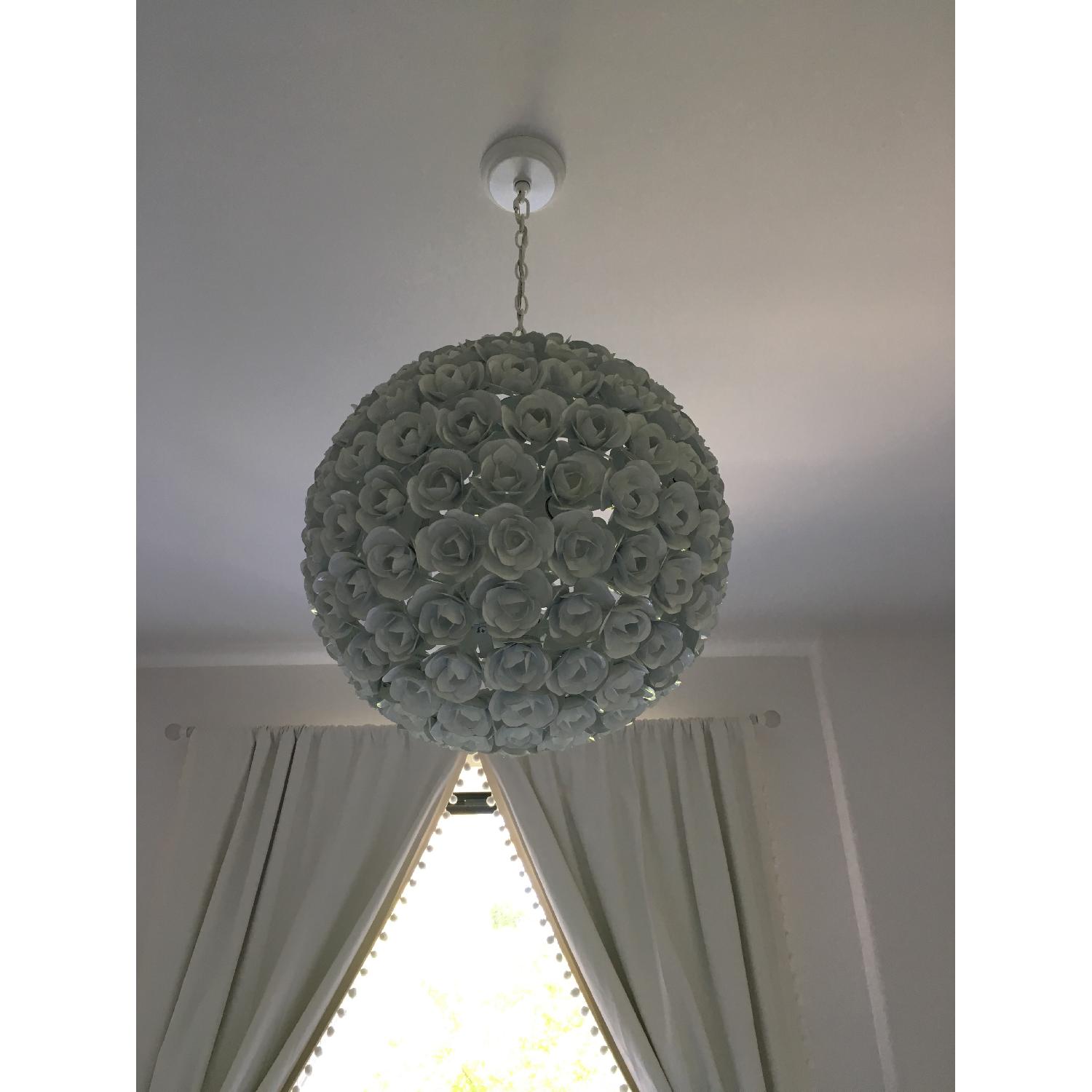 Crystorama Cypress White Rose Sphere Chandelier - image-2