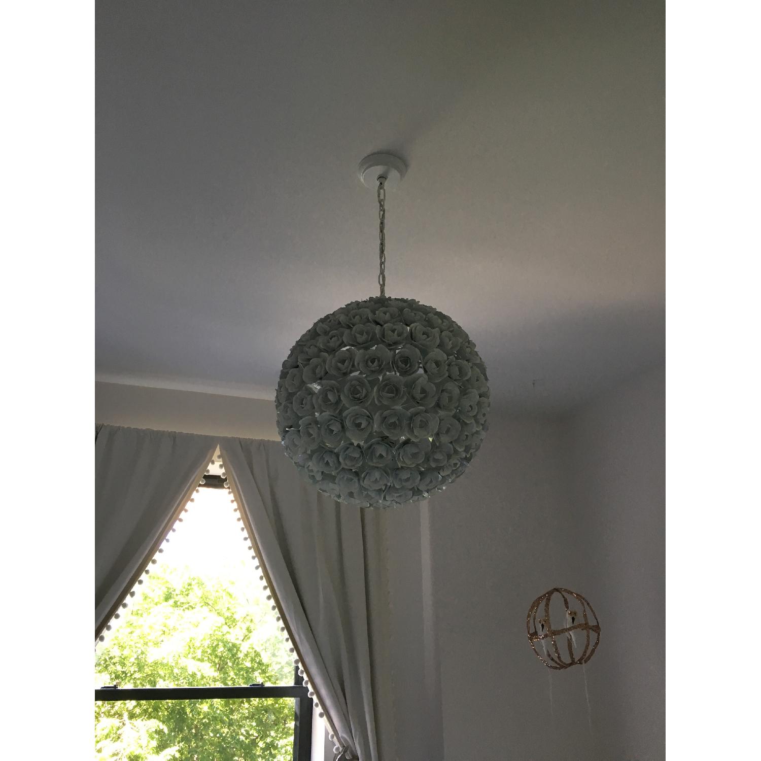 Crystorama Cypress White Rose Sphere Chandelier - image-3