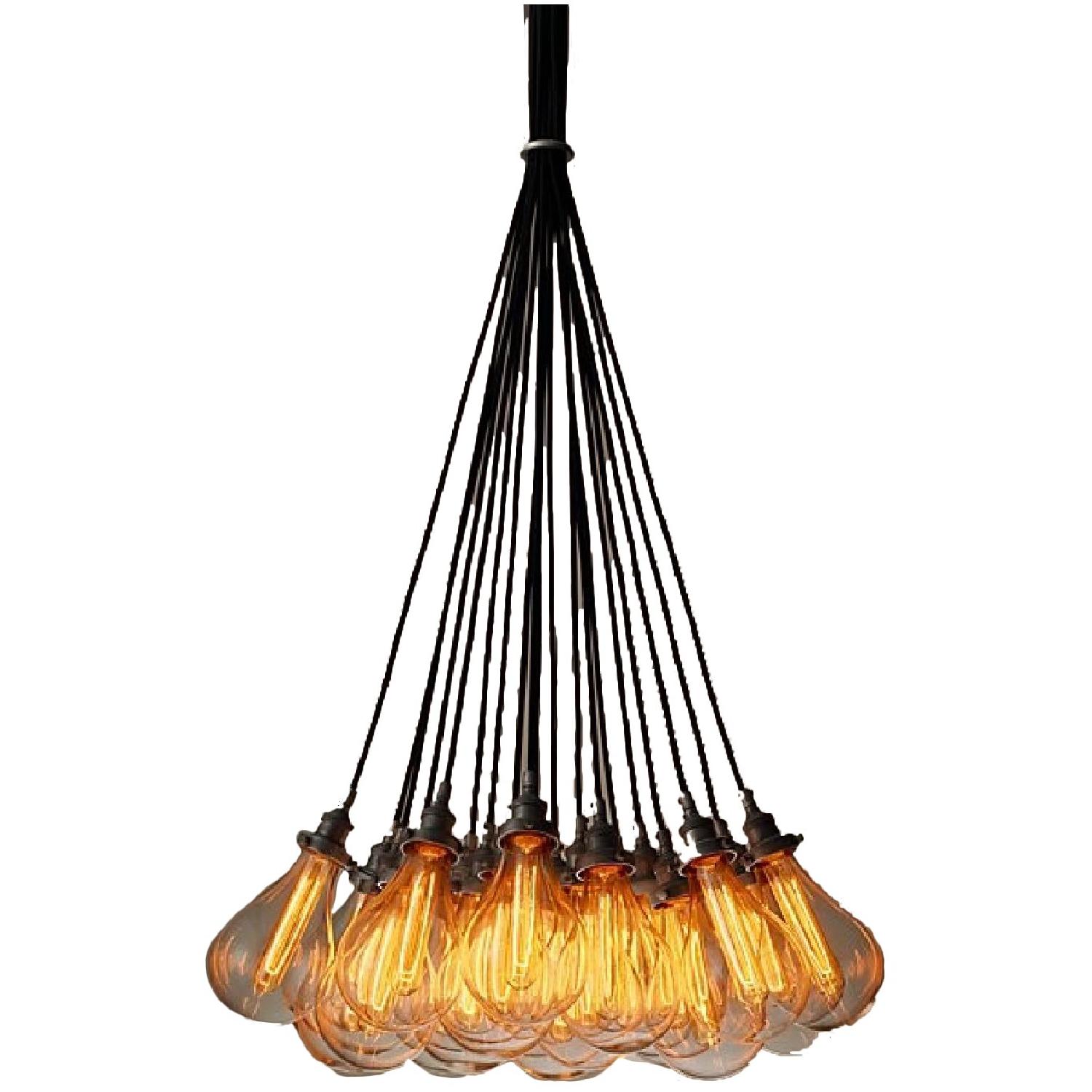 Restoration Hardware Teardrop Glass Filament Chandelier - image-4