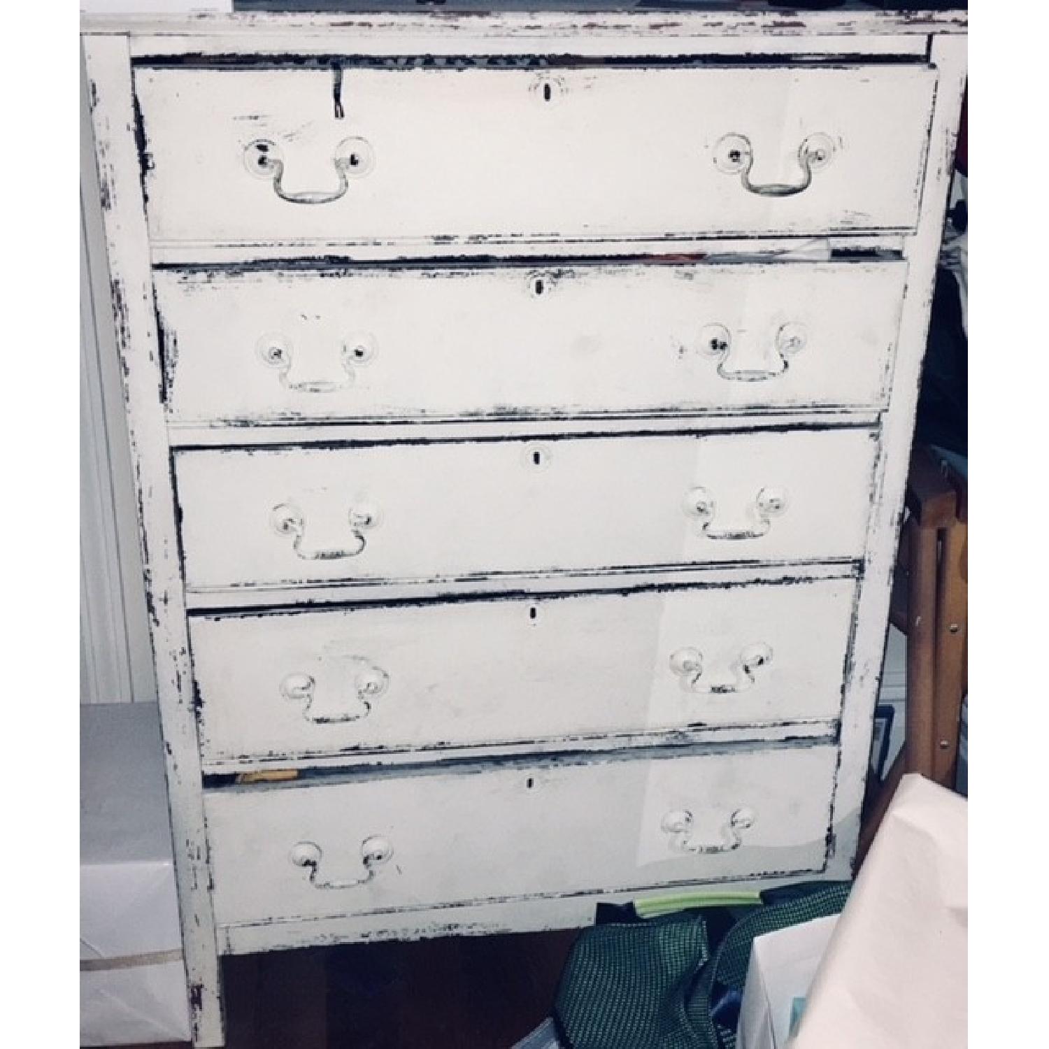 Vintage Shabby Chic White Dresser - image-1