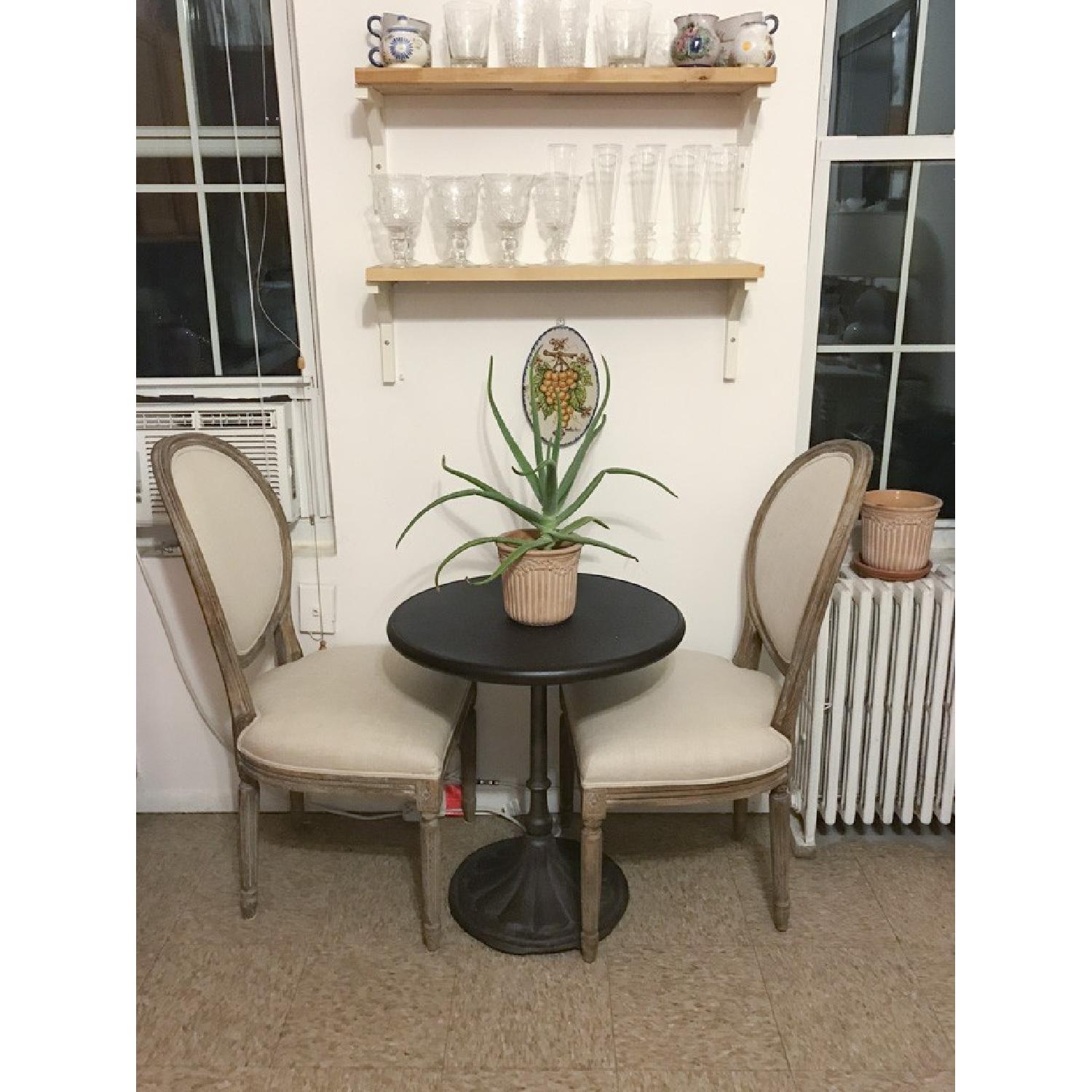 Restoration Hardware Vintage French Round Fabric Back Chairs - image-6