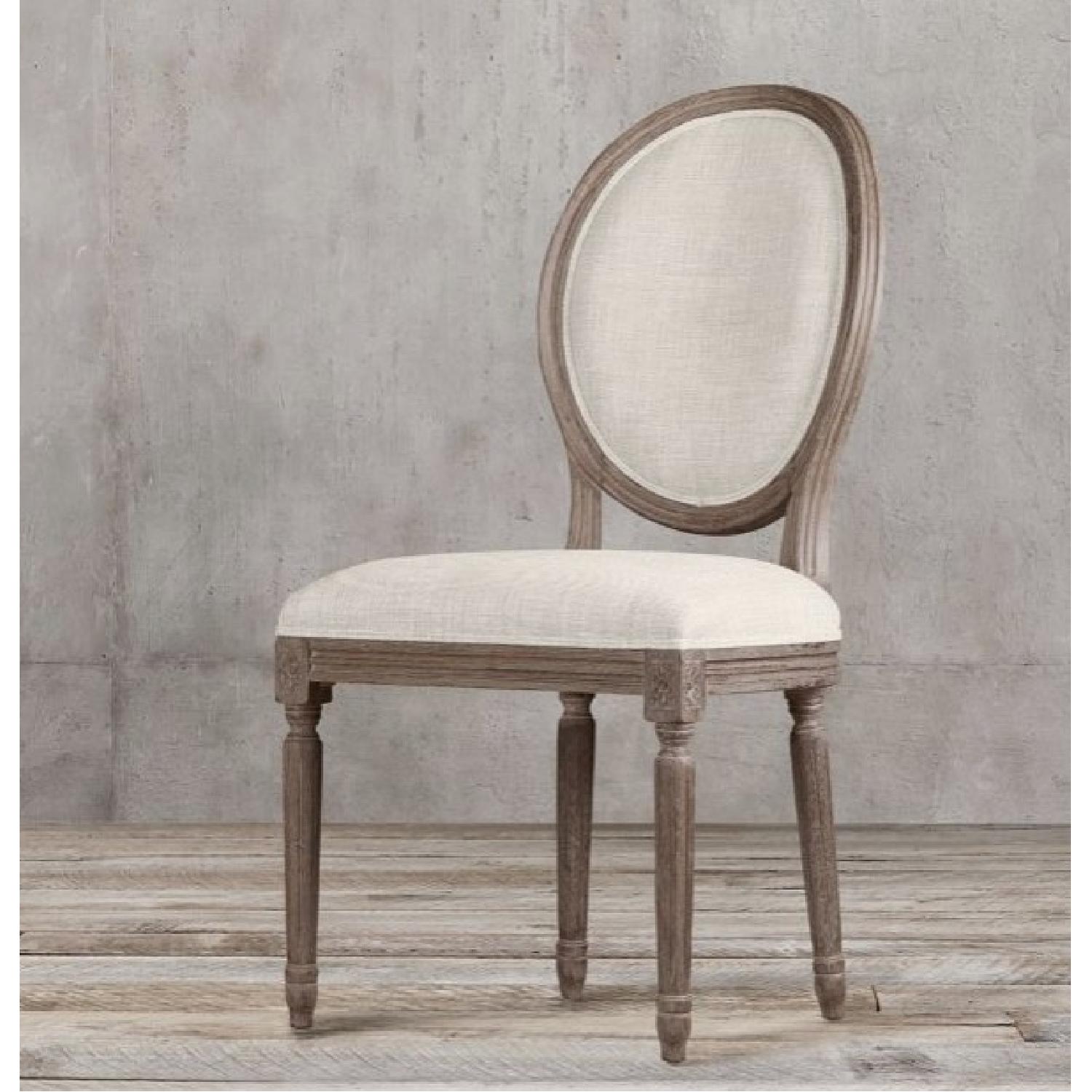 Restoration Hardware Vintage French Round Fabric Back Chairs - image-0