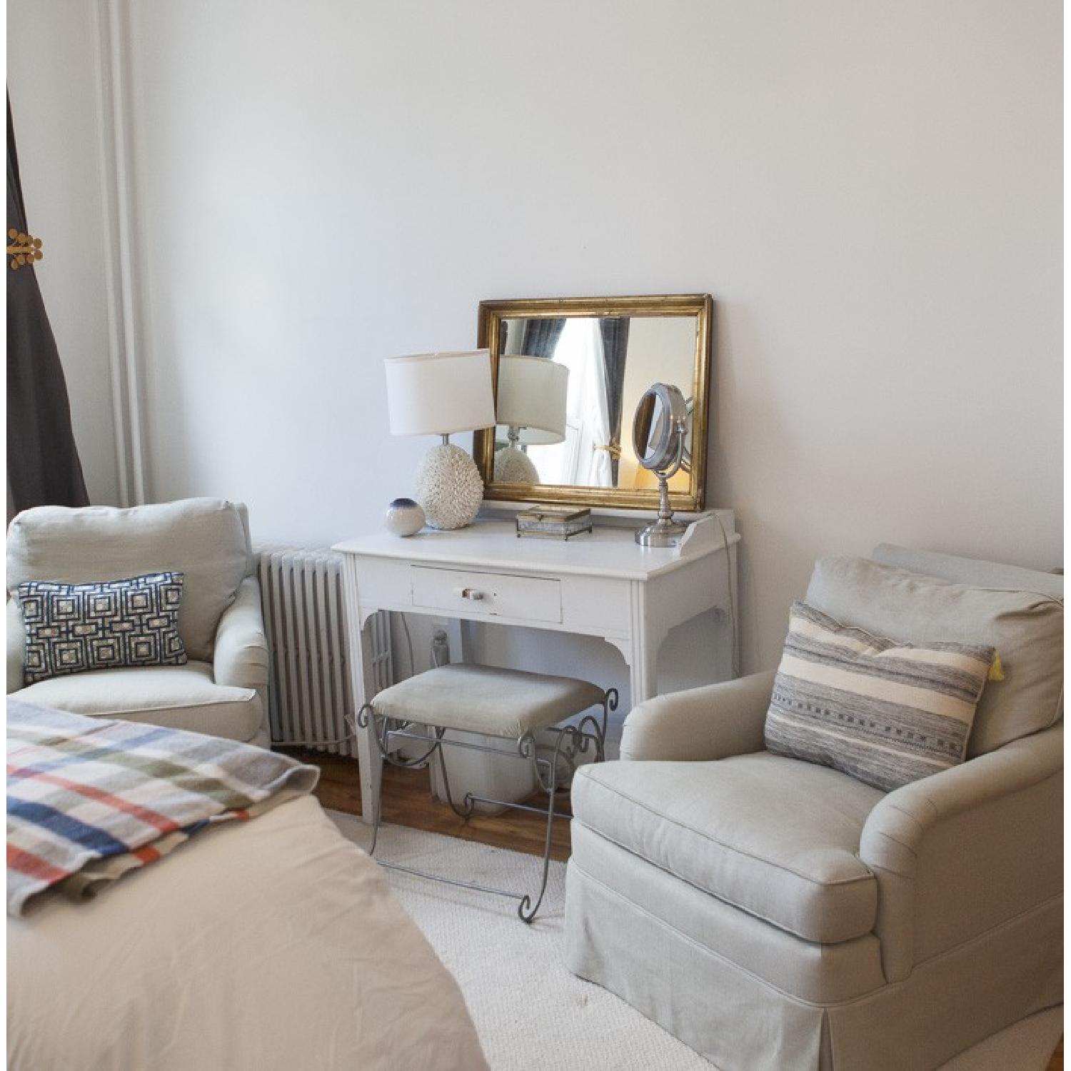 Shabby Chic Vanity/Desk w/ Cushioned Seat - image-1