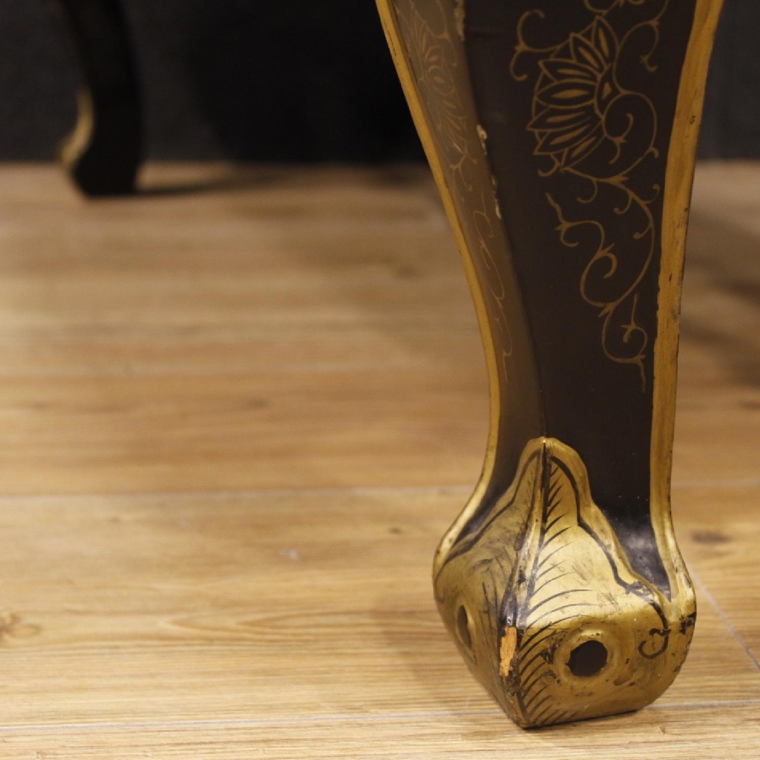 French Coffee Table in Lacquered Painted & Gilded Wood - image-2