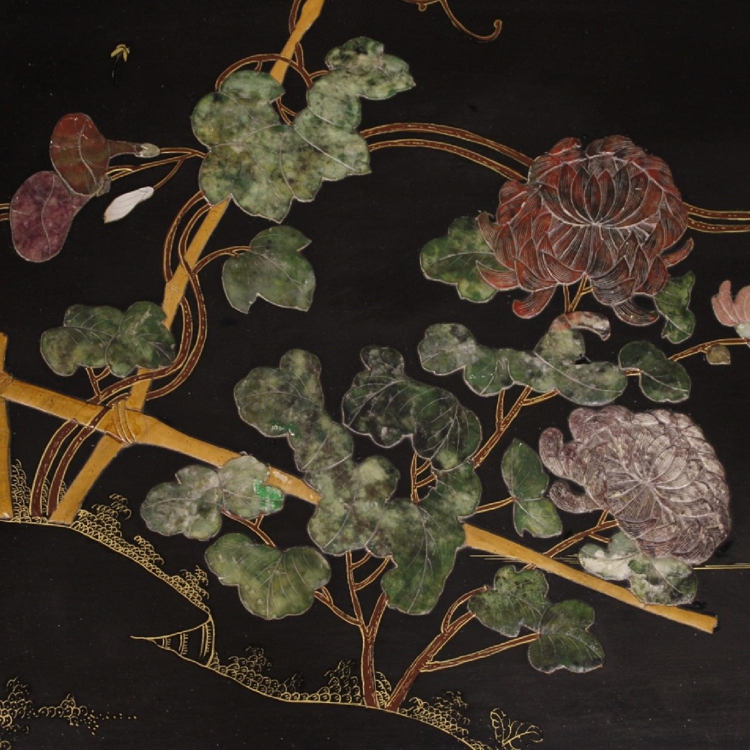 French Coffee Table in Lacquered Painted & Gilded Wood - image-5