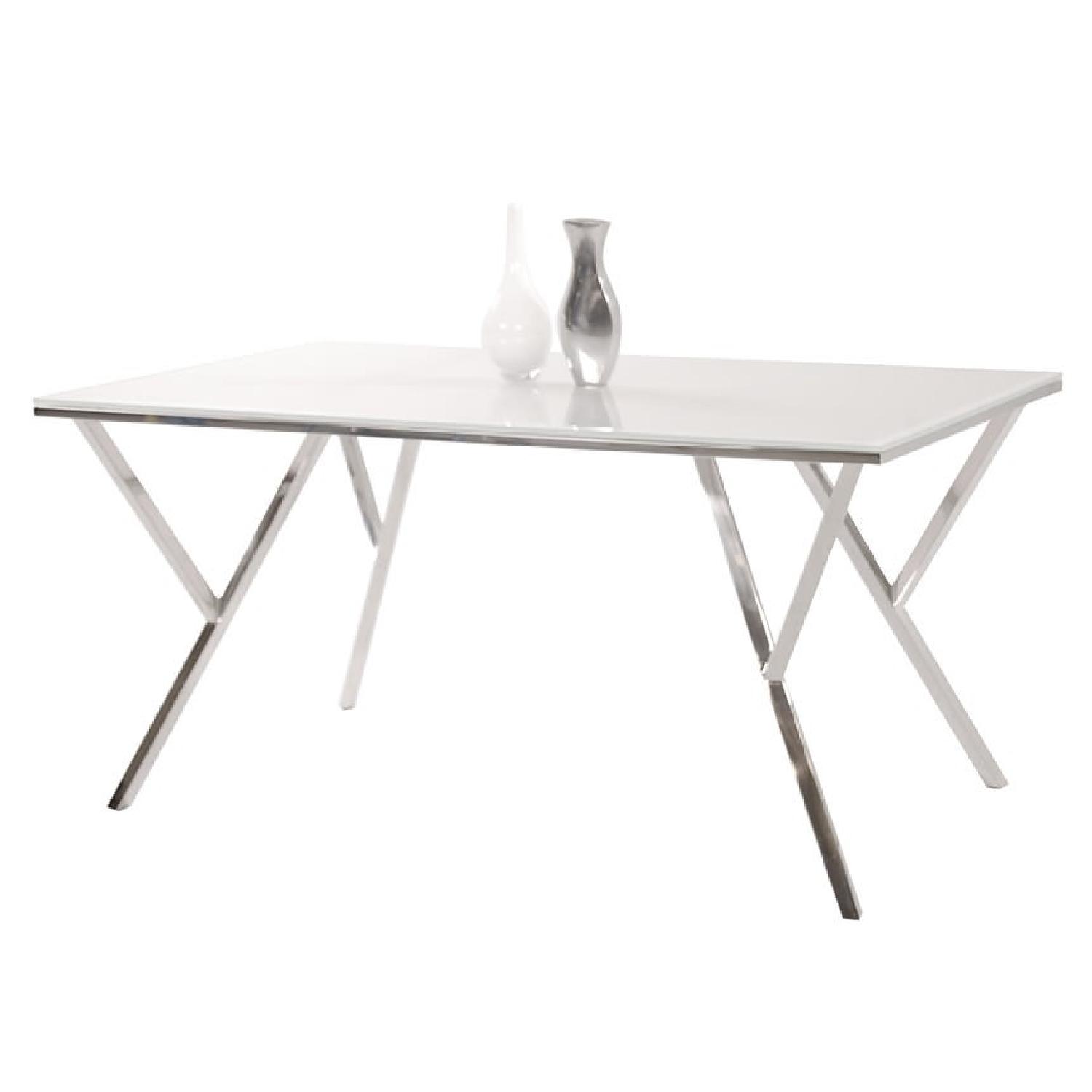 Chintaly Jade Frosted Glass Dining Table w/ 4 Chairs - image-3