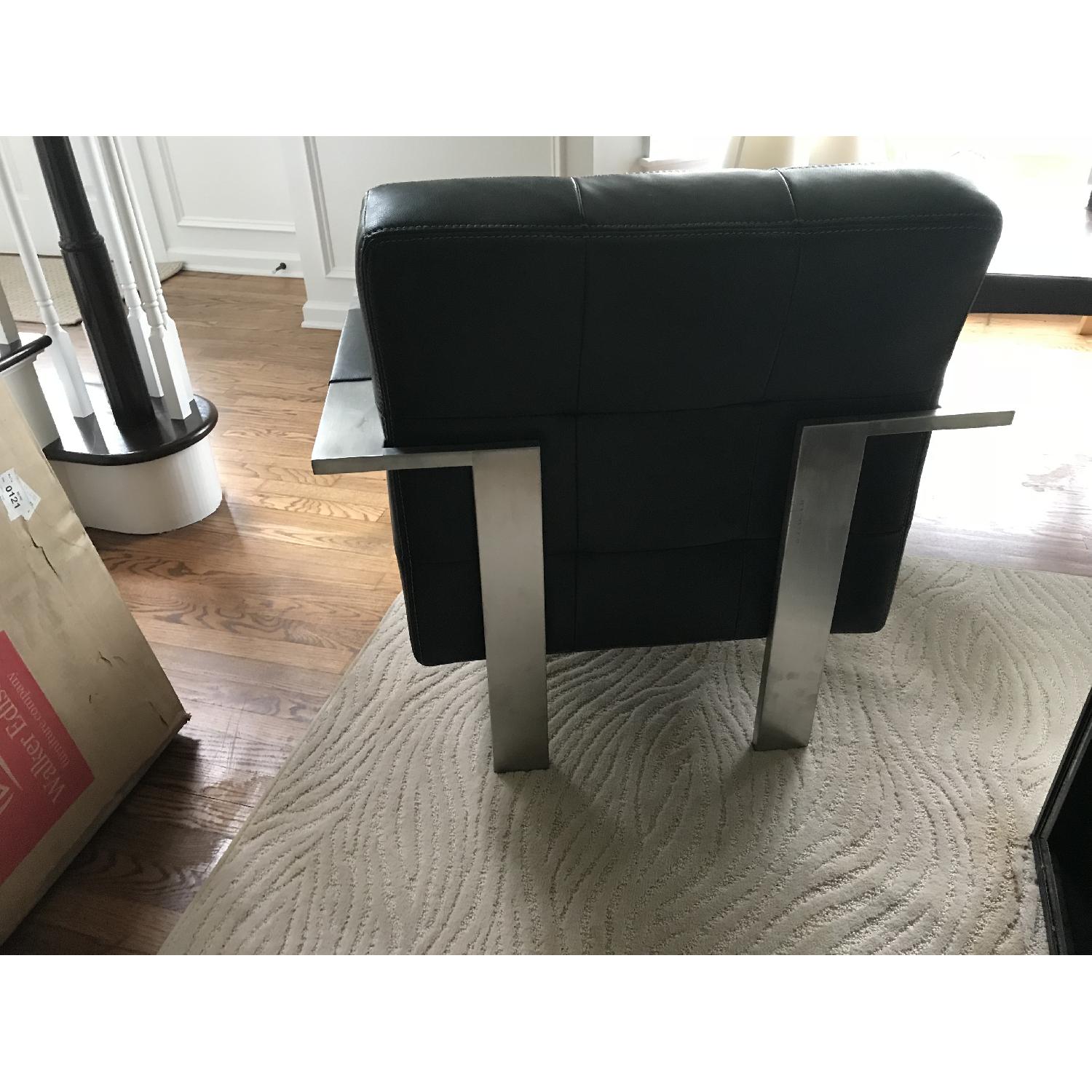 Black Leather & Metal Chair - image-3