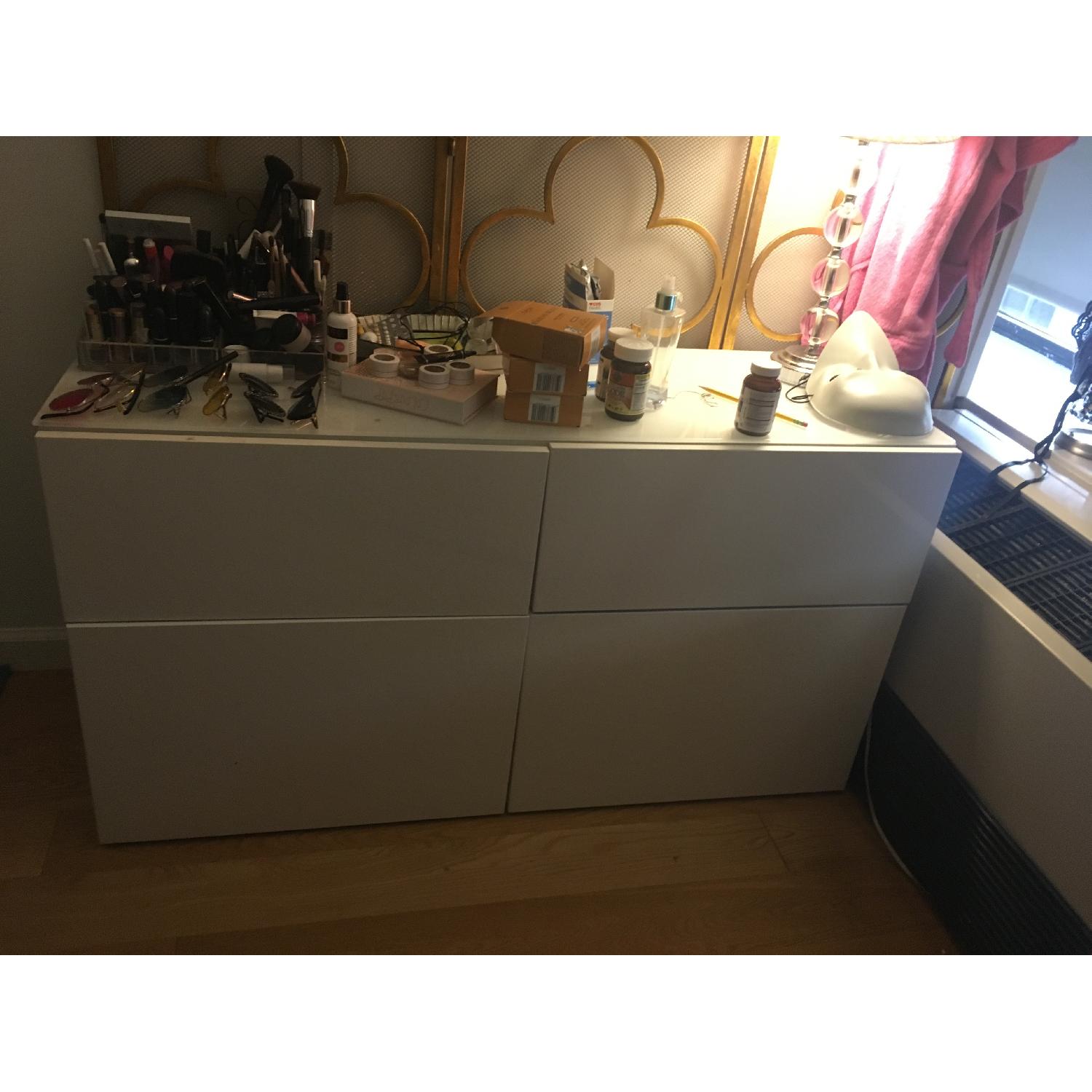 Ikea White Lacquer 4 Drawer Dresser AptDeco
