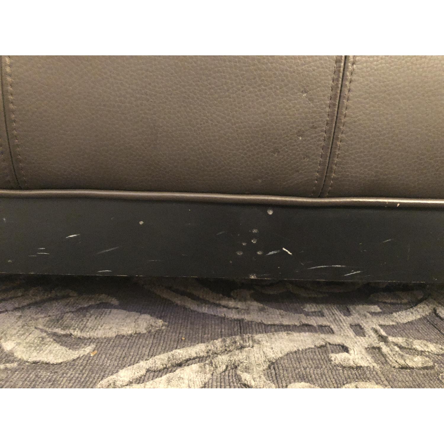 Ethan Allen Arcata Leather Sectional Sofa & Ottoman - image-8