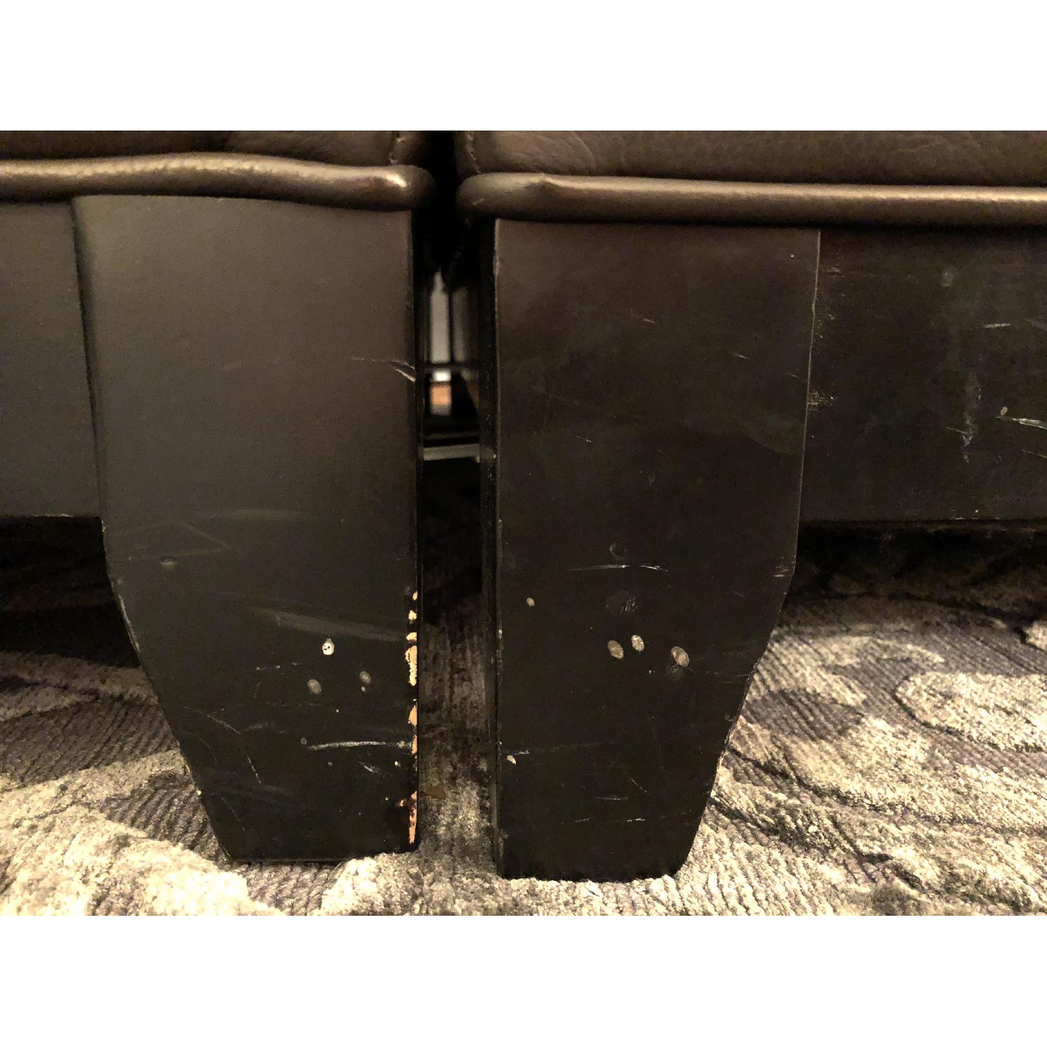 Ethan Allen Arcata Leather Sectional Sofa & Ottoman - image-9