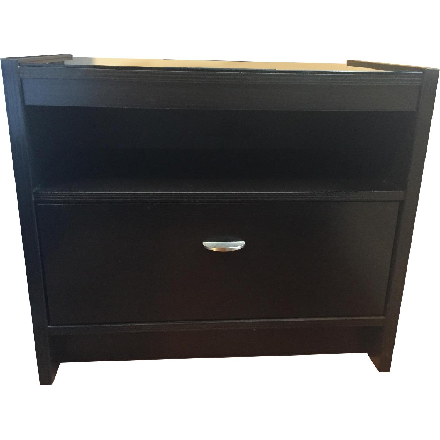American Signature Black Nightstand Aptdeco
