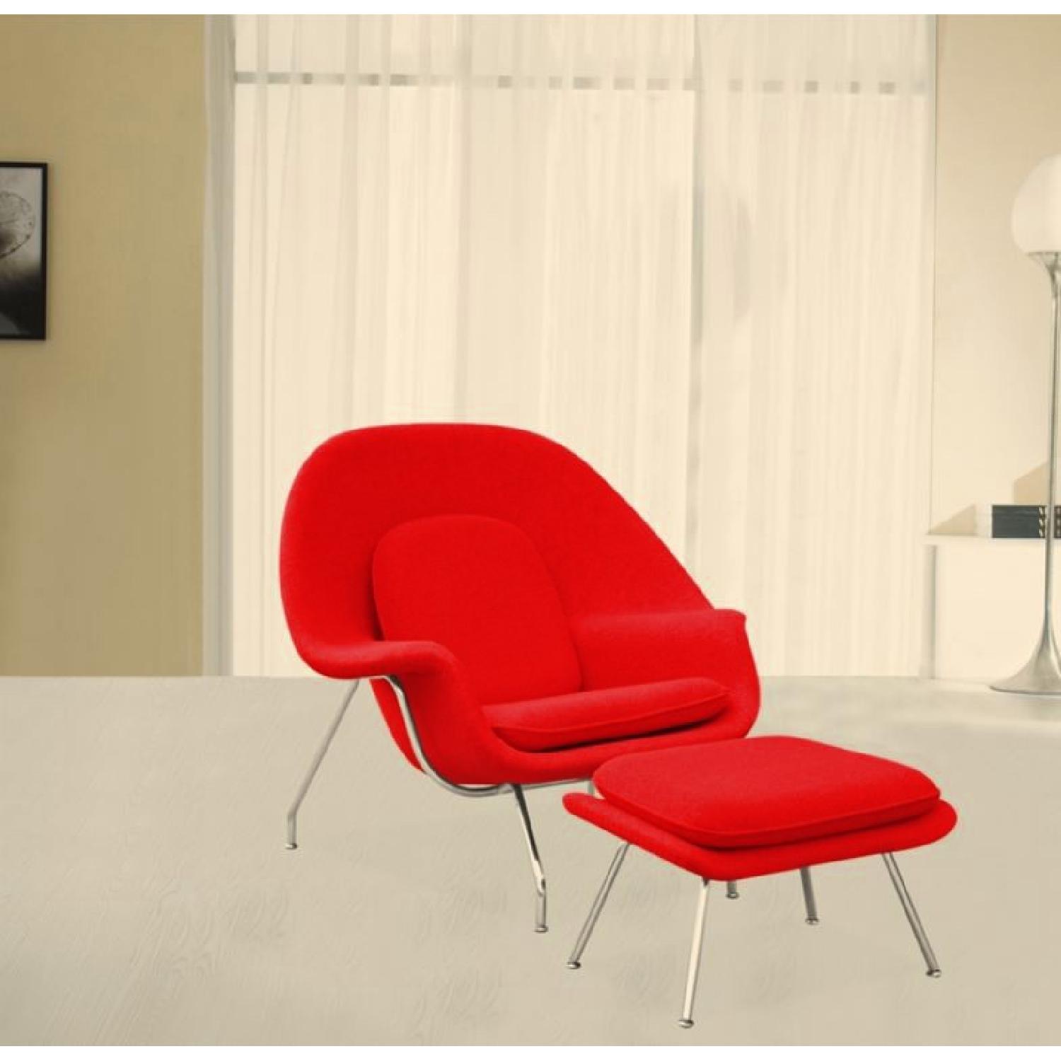 Mid Century Modern Saarinen Womb Chair & Ottoman Replica - AptDeco