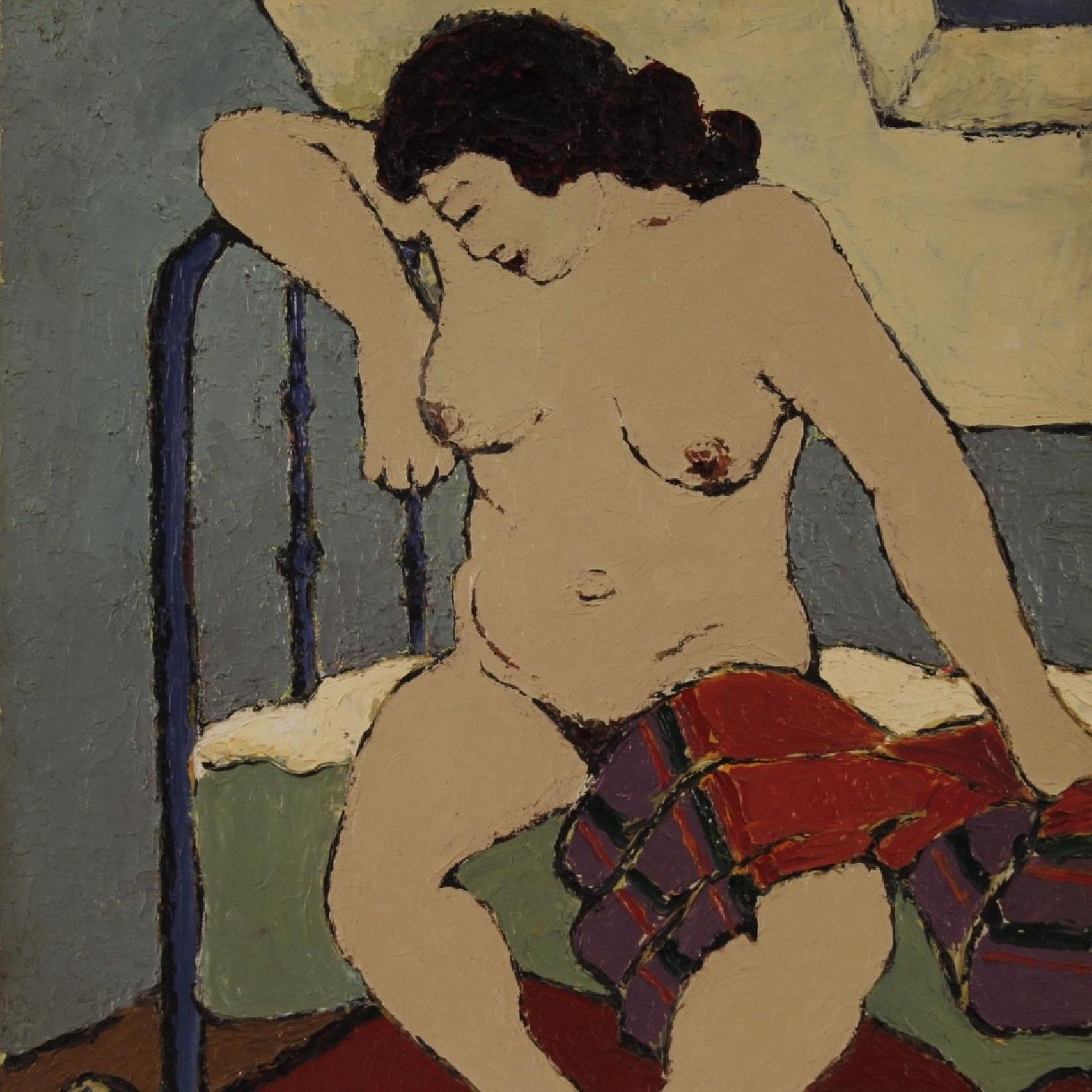 Impressionist Painting Nude Of Woman Oil On Canvas - image-1