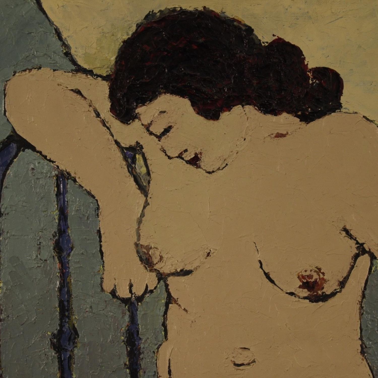 Impressionist Painting Nude Of Woman Oil On Canvas - image-3