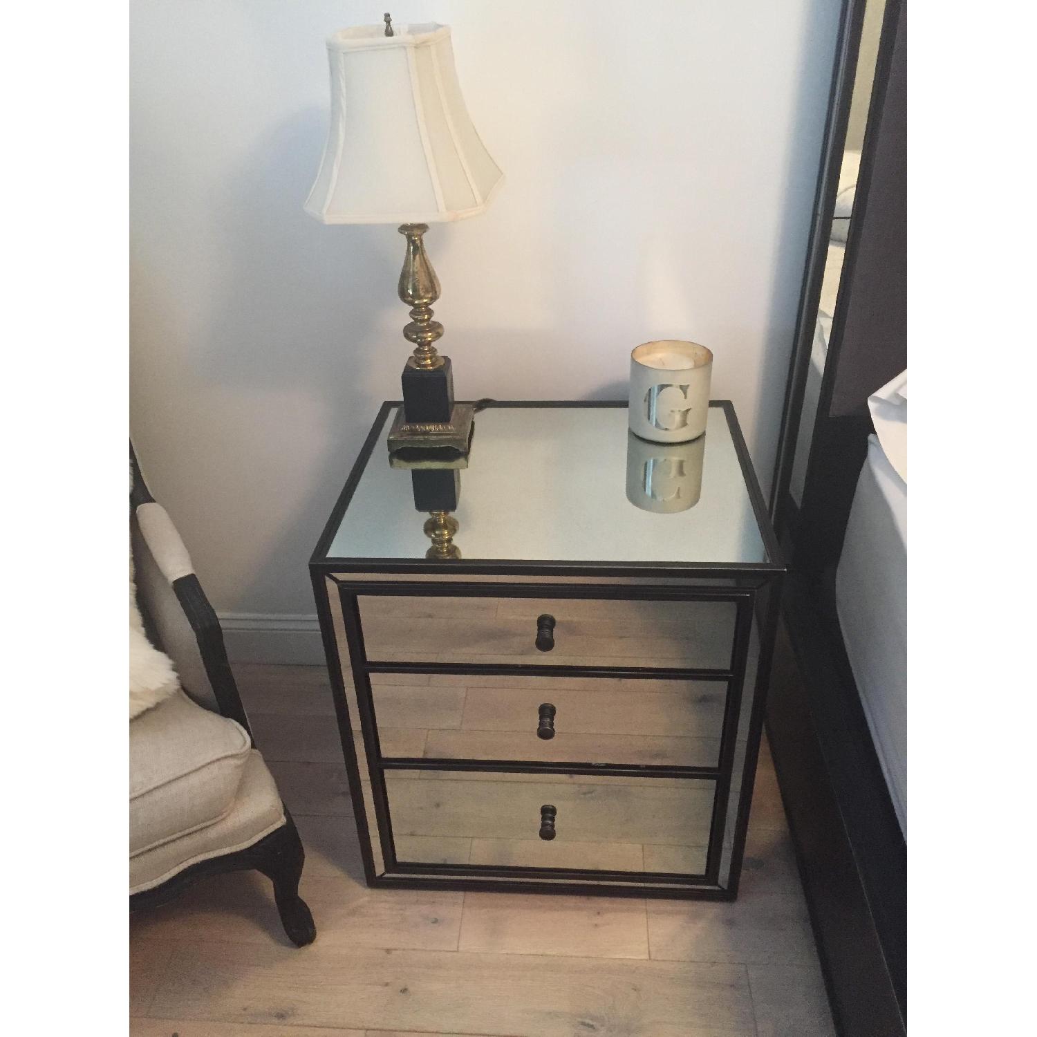 Restoration Hardware Strand Mirrored Closed Nightstand - image-1
