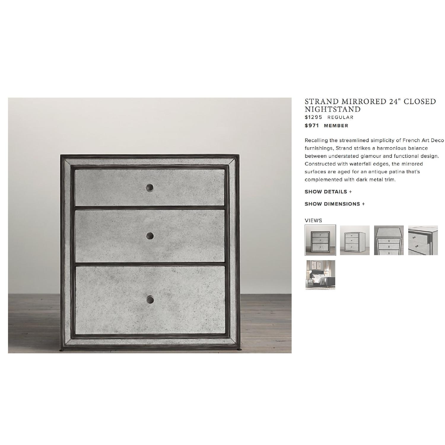 Restoration Hardware Strand Mirrored Closed Nightstand - image-4