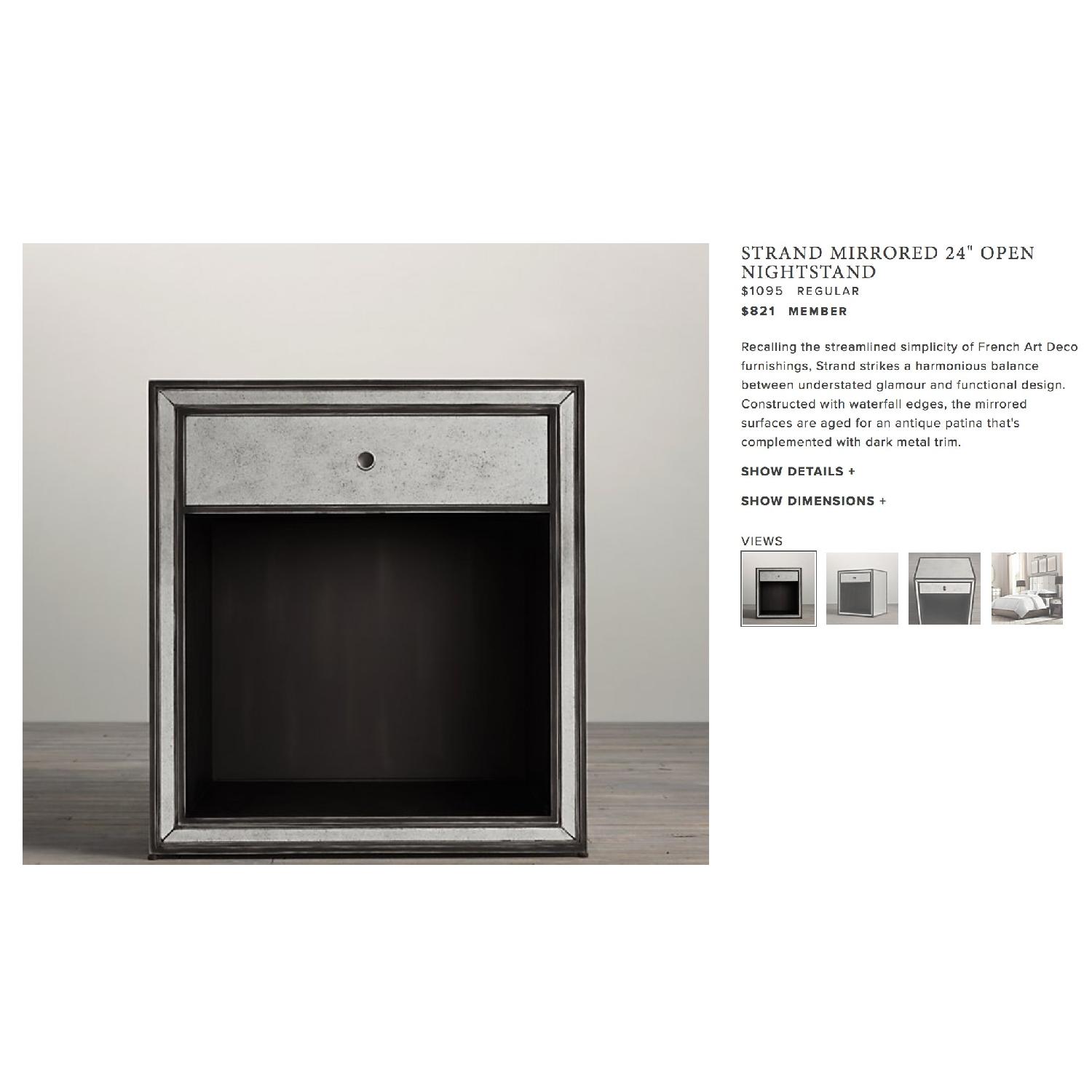Restoration Hardware Strand Mirrored Closed Nightstand - image-5