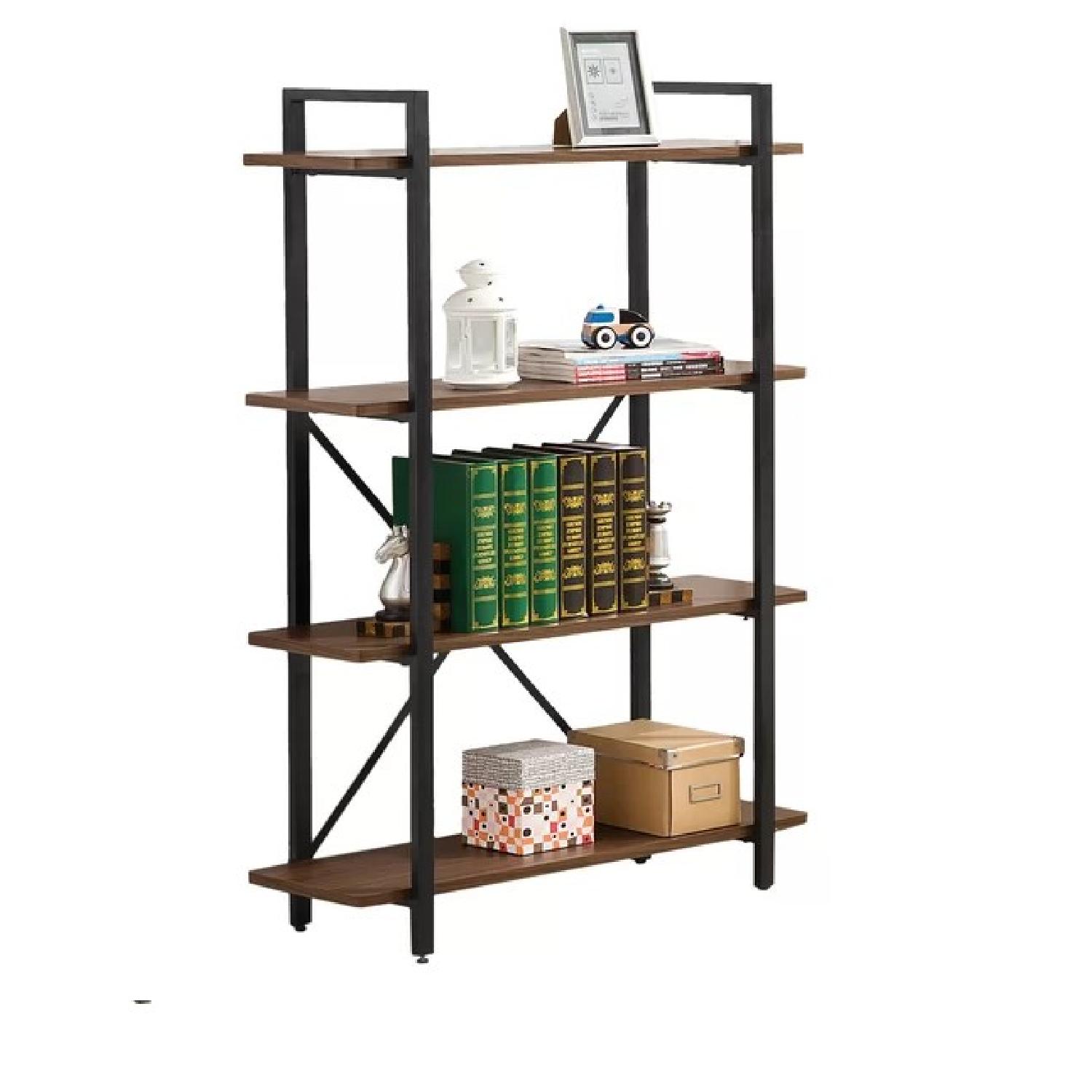 Ross Modern Wood & Metal Bookcase AptDeco