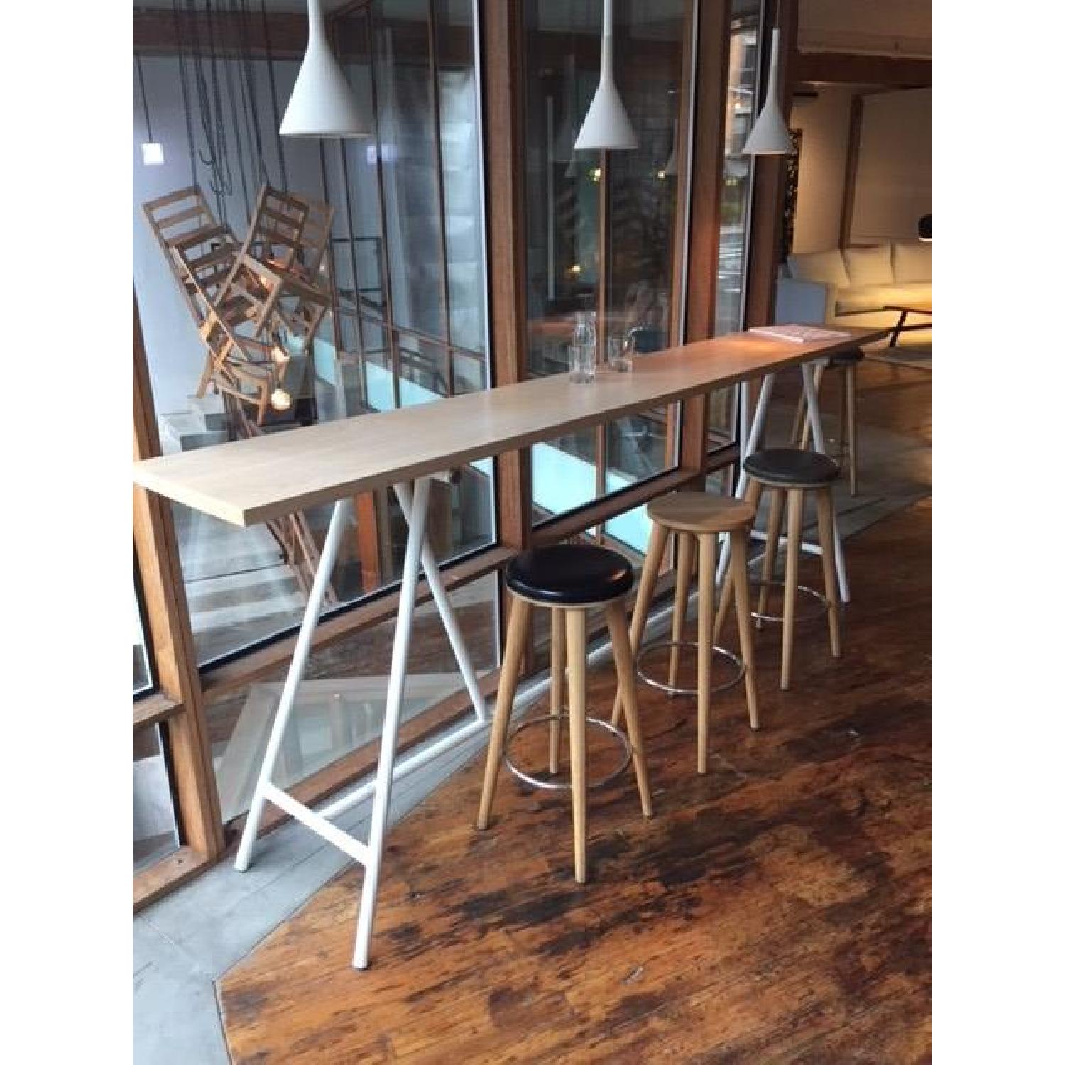 Solid Oak High Top Table AptDeco