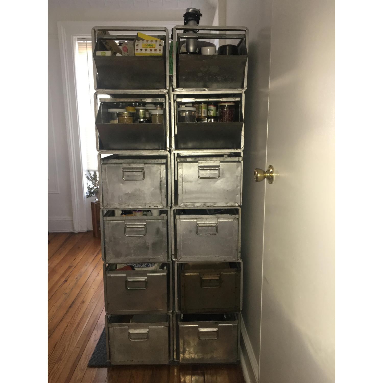 Vintage Metal Modular Storage Unit - image-1