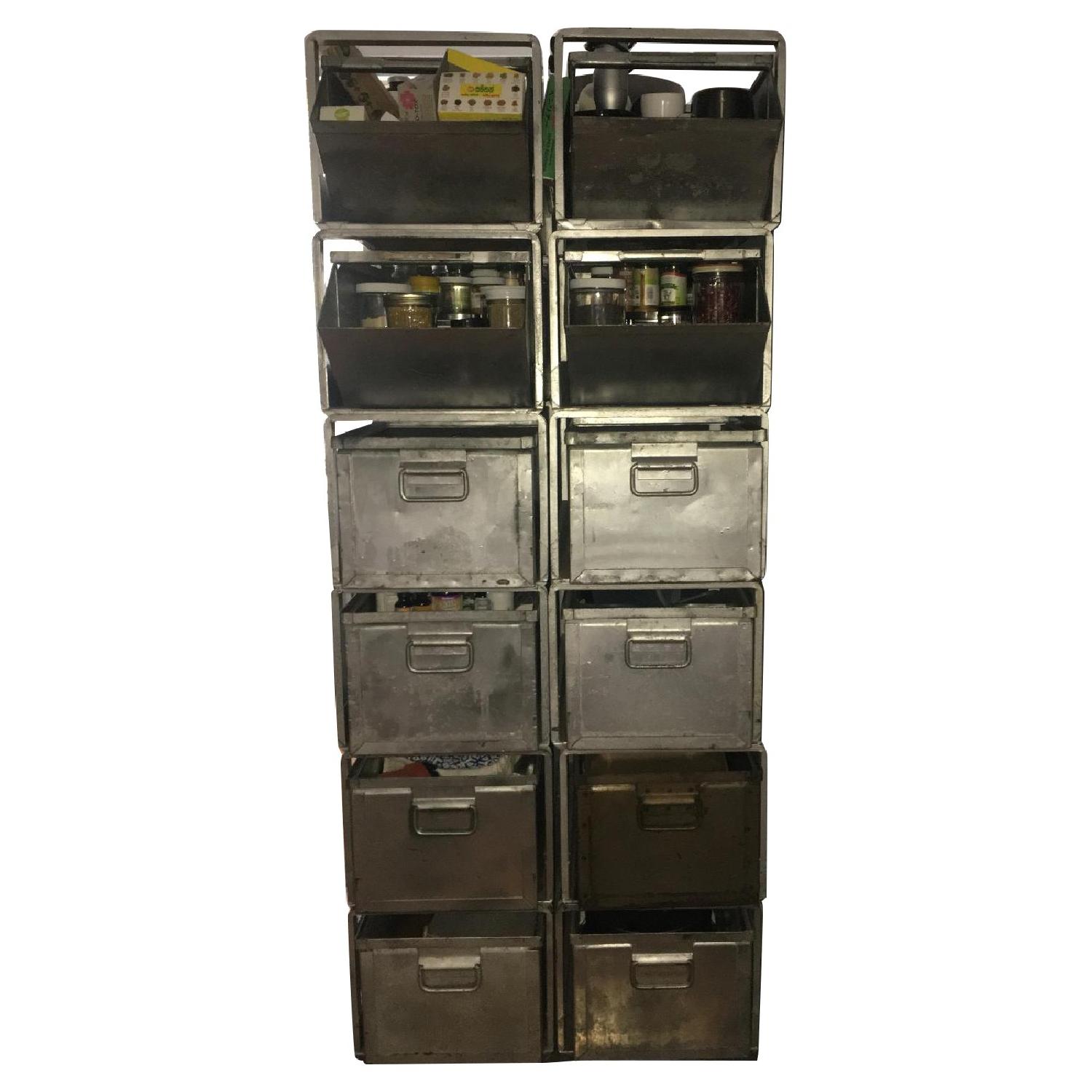 Vintage Metal Modular Storage Unit - image-0
