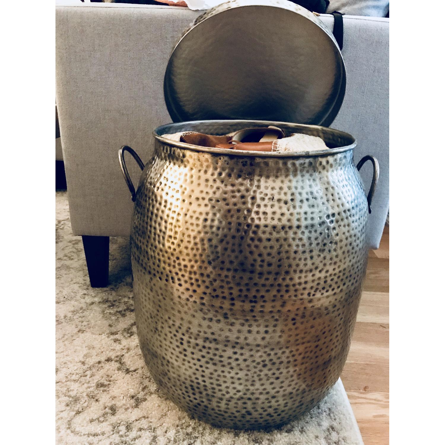 Metal Hammered Accent Storage - image-3