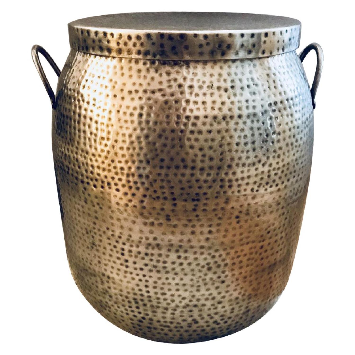 Metal Hammered Accent Storage - image-0