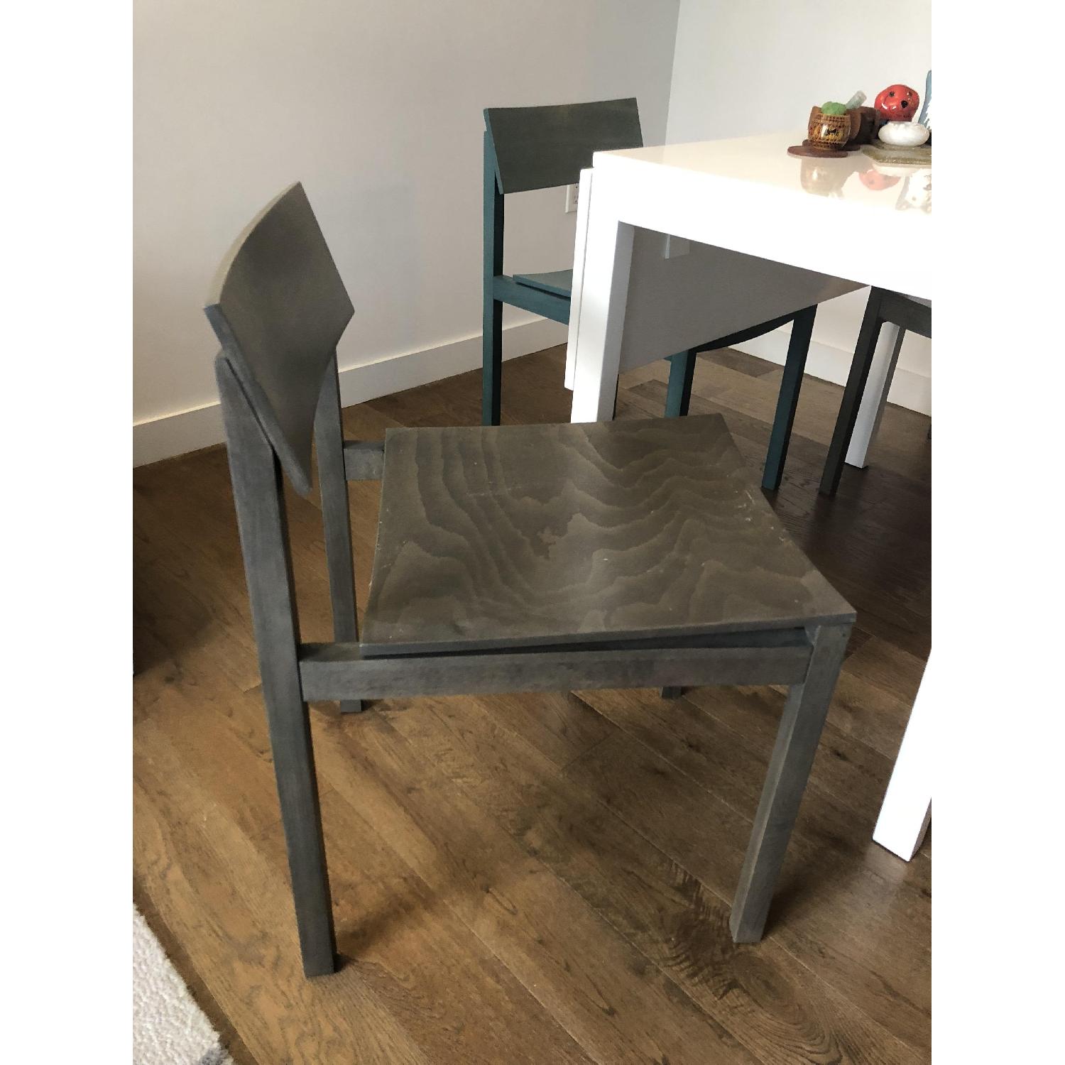 CB2 White Extendable Dining Table w/ 4 Chairs - image-4