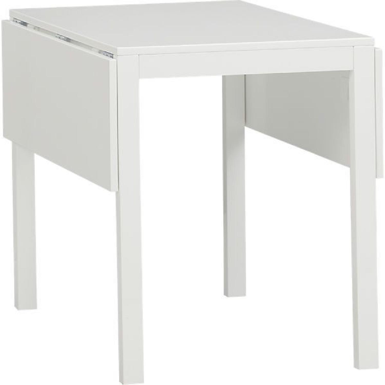 CB2 White Extendable Dining Table w/ 4 Chairs - image-6