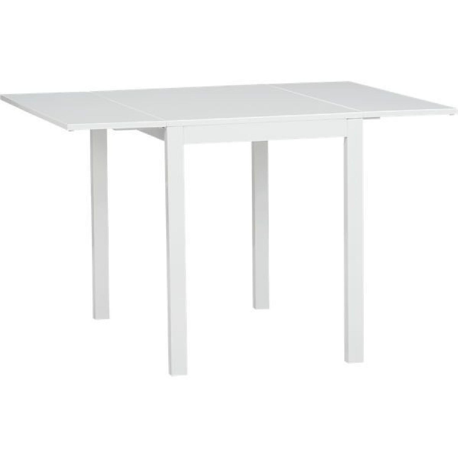 CB2 White Extendable Dining Table w/ 4 Chairs - image-7