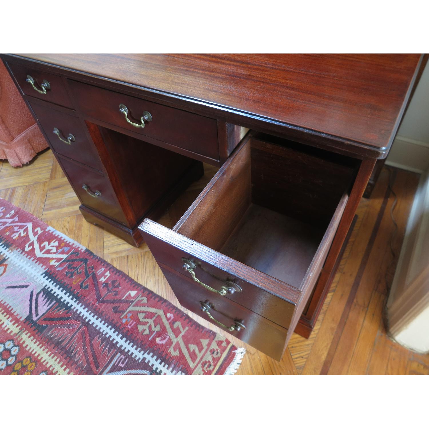 Mahogany Top Wooden Pedestal Desk - image-3