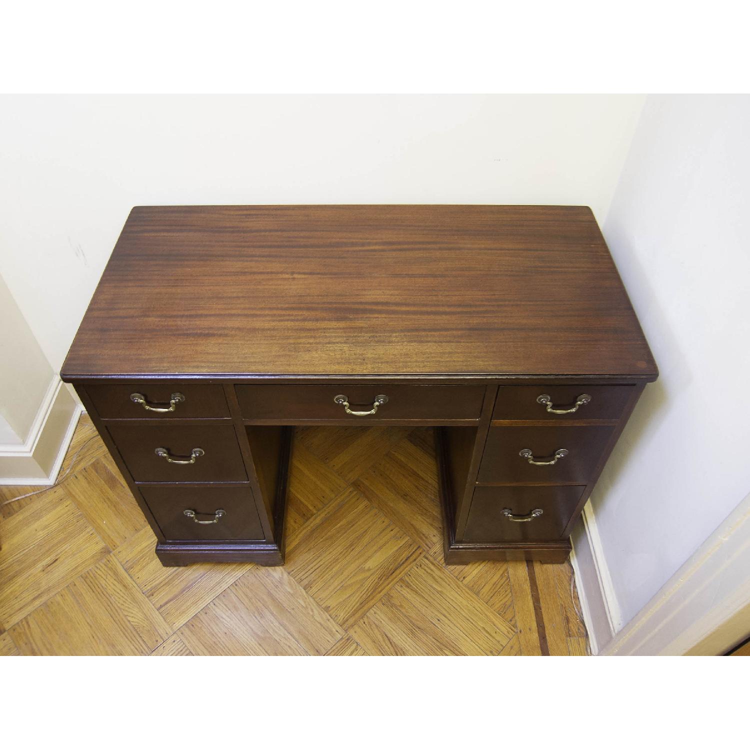 Mahogany Top Wooden Pedestal Desk - image-6