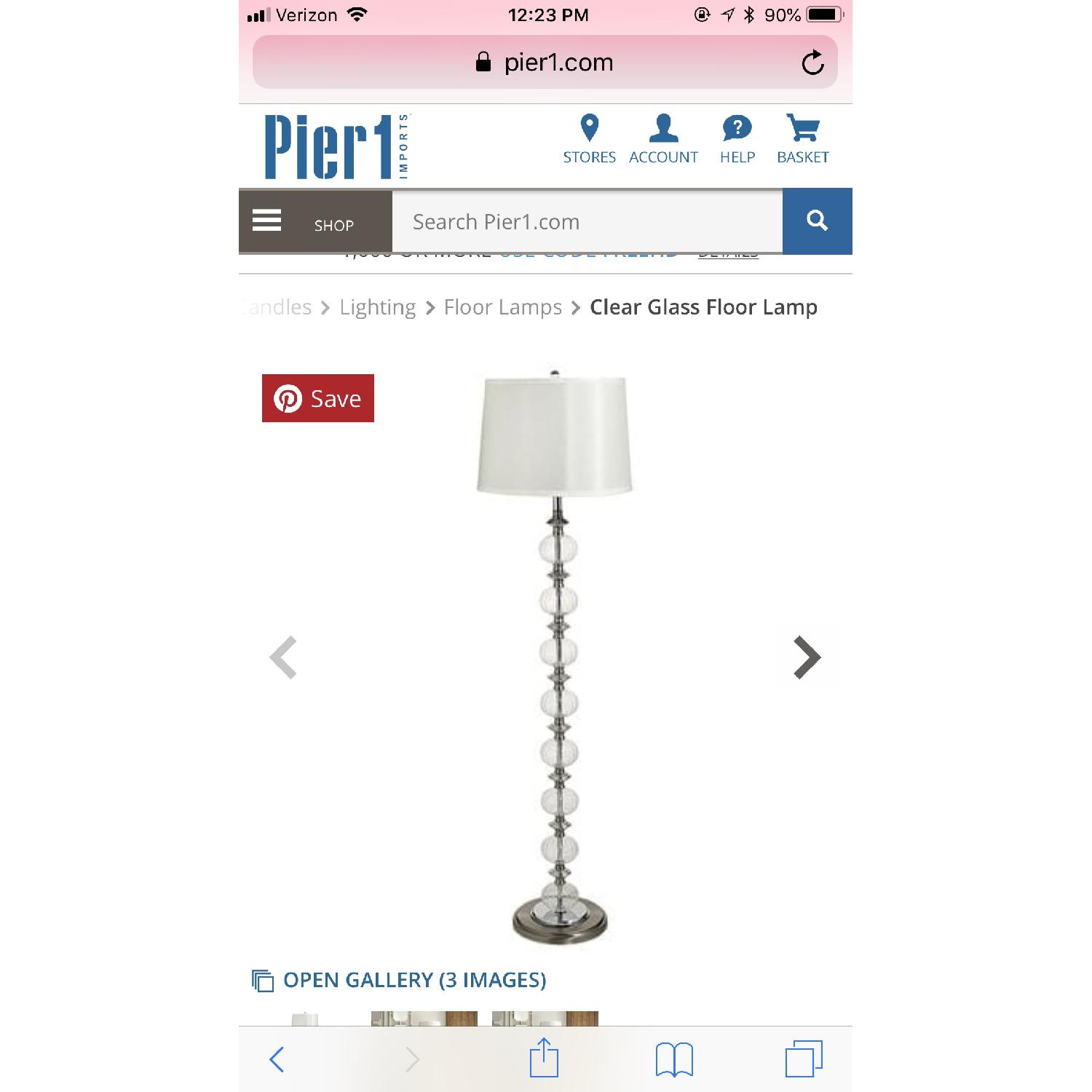 Pier 1 Glass Floor Lamp - image-2